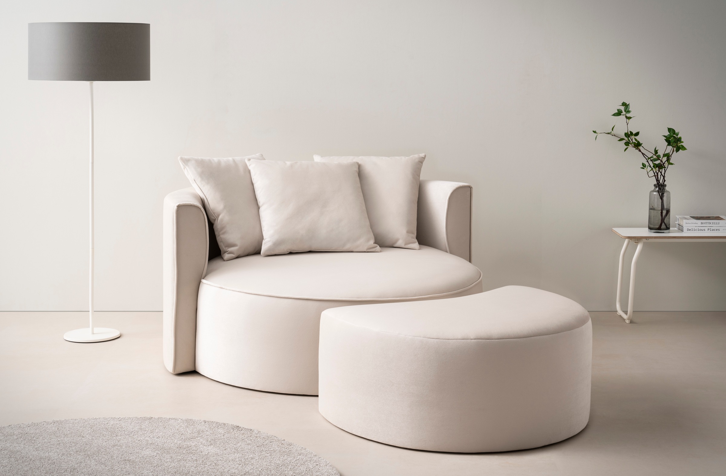 LeGer Home by Lena Gercke XXL-Sessel »ISALIE, Rundsessel mit Hocker, Lesese günstig online kaufen