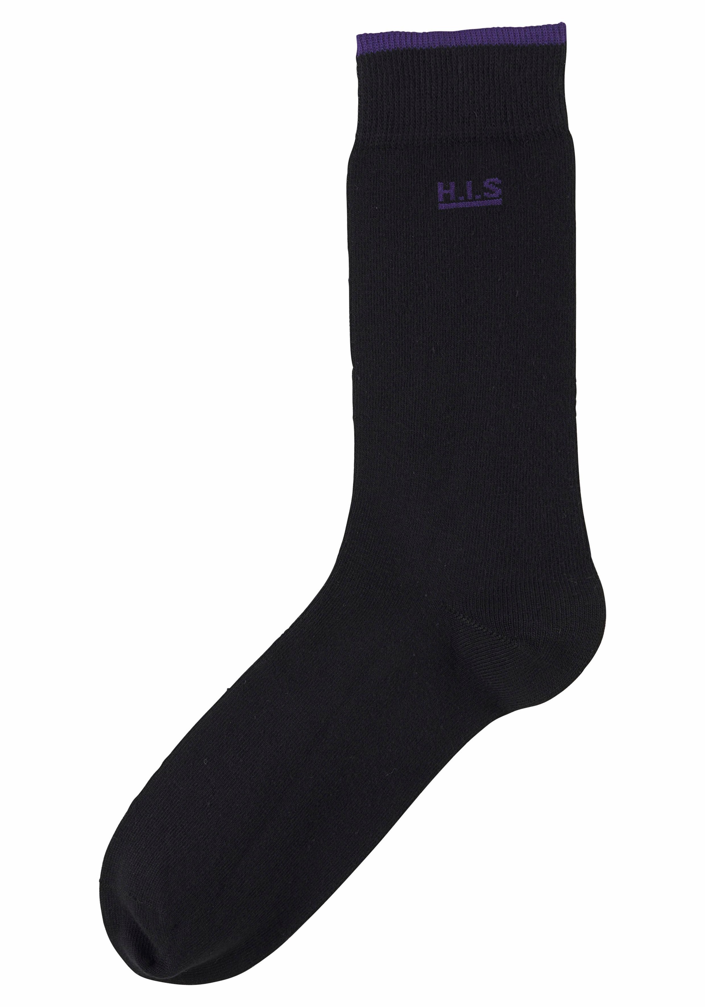 H.I.S Socken, (Packung, 7 Paar), mit farbigen Bündchen