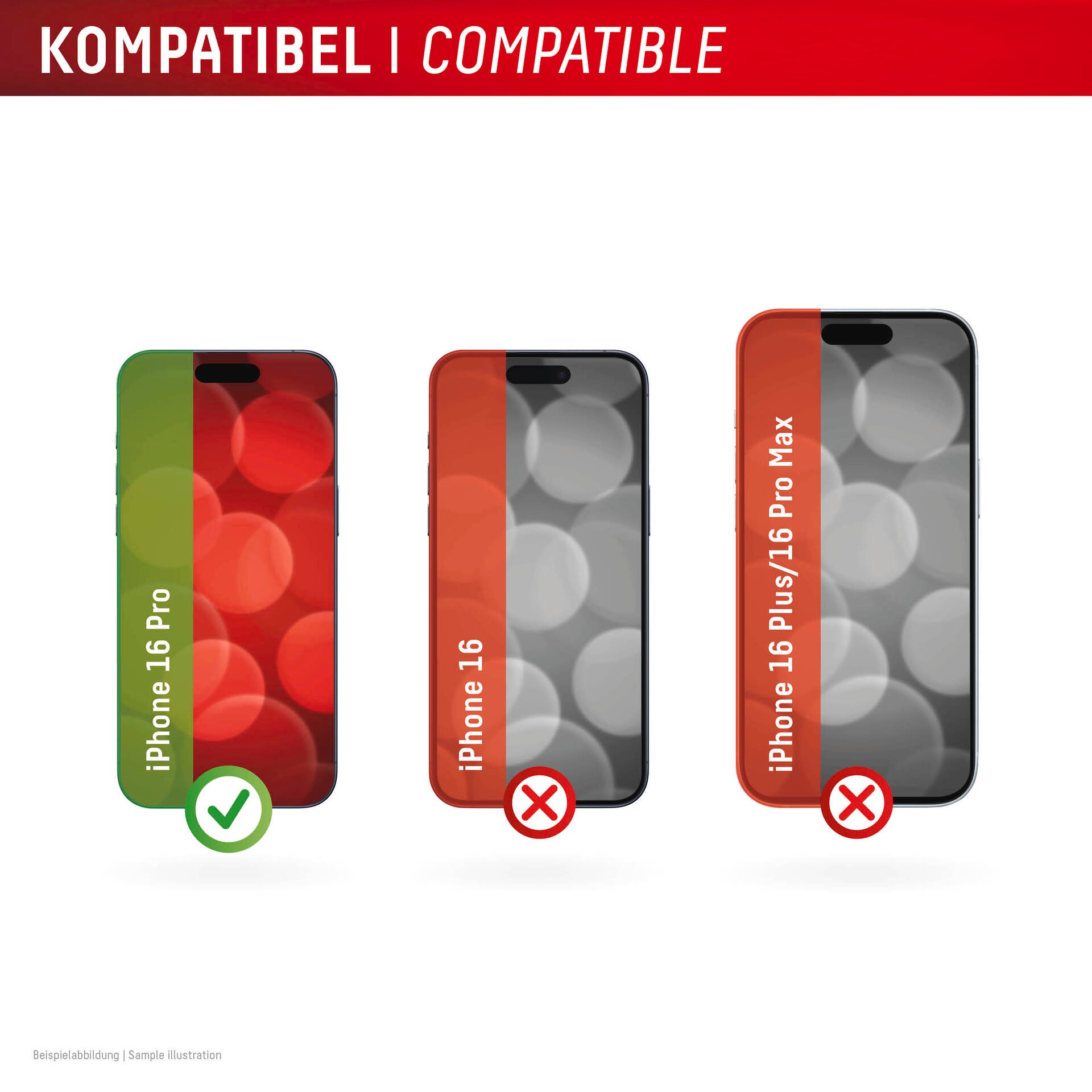 Displex Displayschutzglas »Real Glass Screen Protection« für Apple iPhone 16 Pro Displayschutzfolie, Schutzfolie, Bildschirmschutz, kratz- & stoßfest