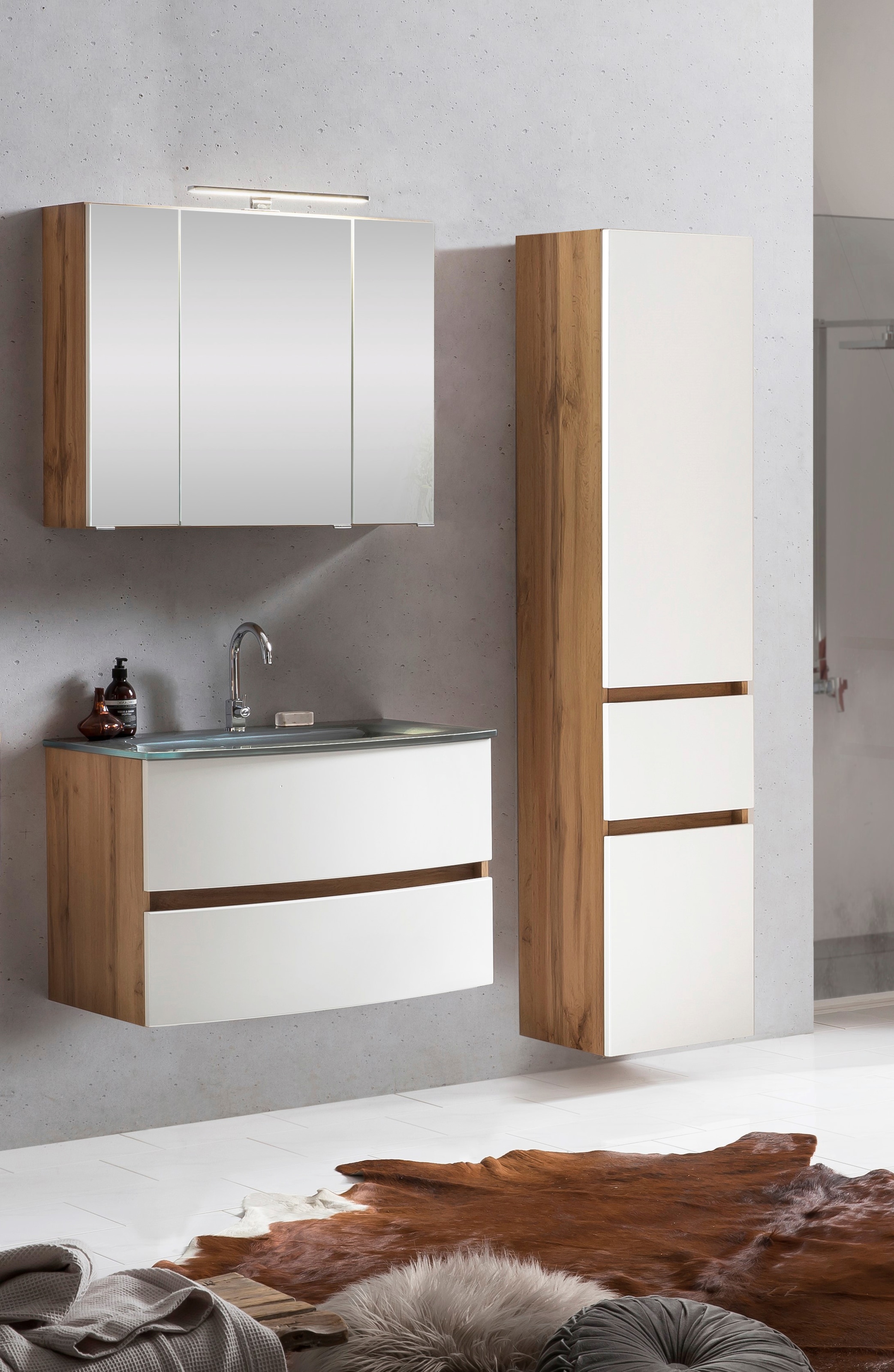 welltime Badezimmer-Set »Kaunas« Set, 3 Stk. tlg. günstig online kaufen