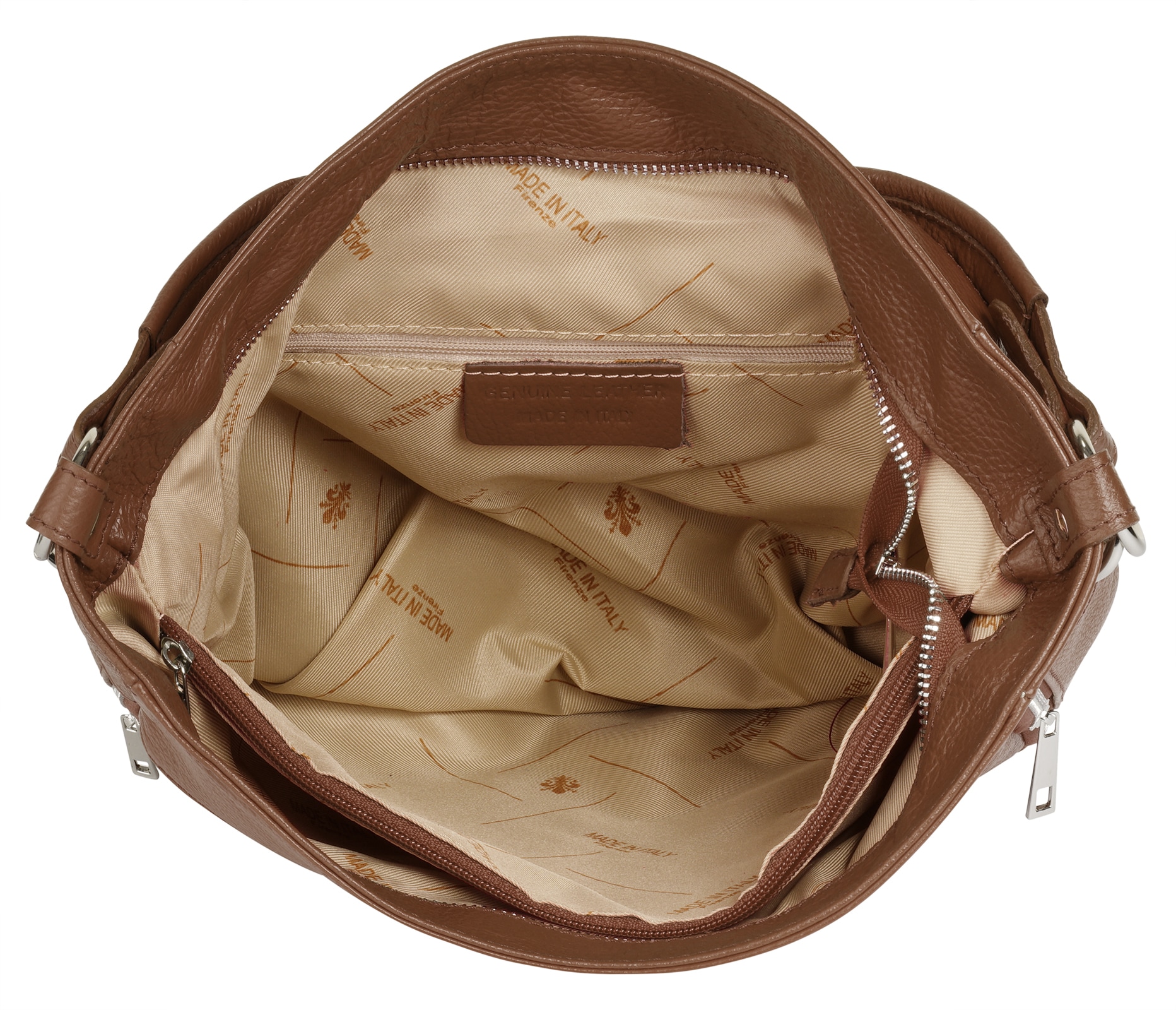 Cluty Henkeltasche, echt Leder, Made in Italy