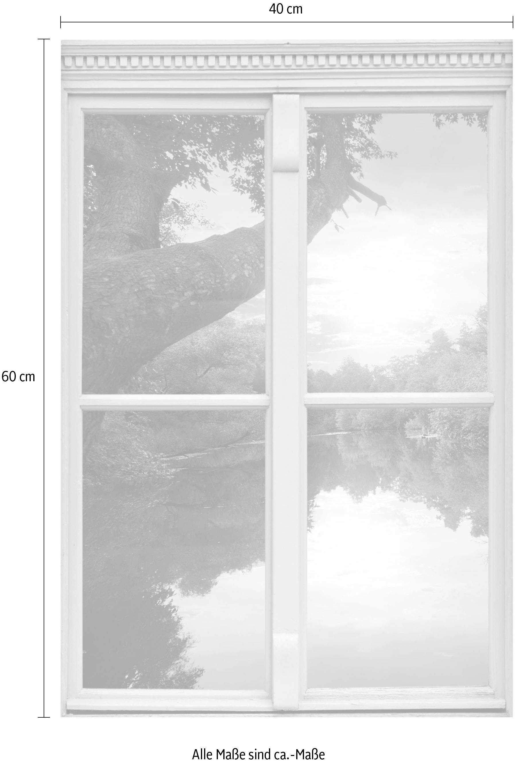 queence Wandsticker »Fluss«, Wandsticker, Wandbild, selbstklebend, 3D, Fenster