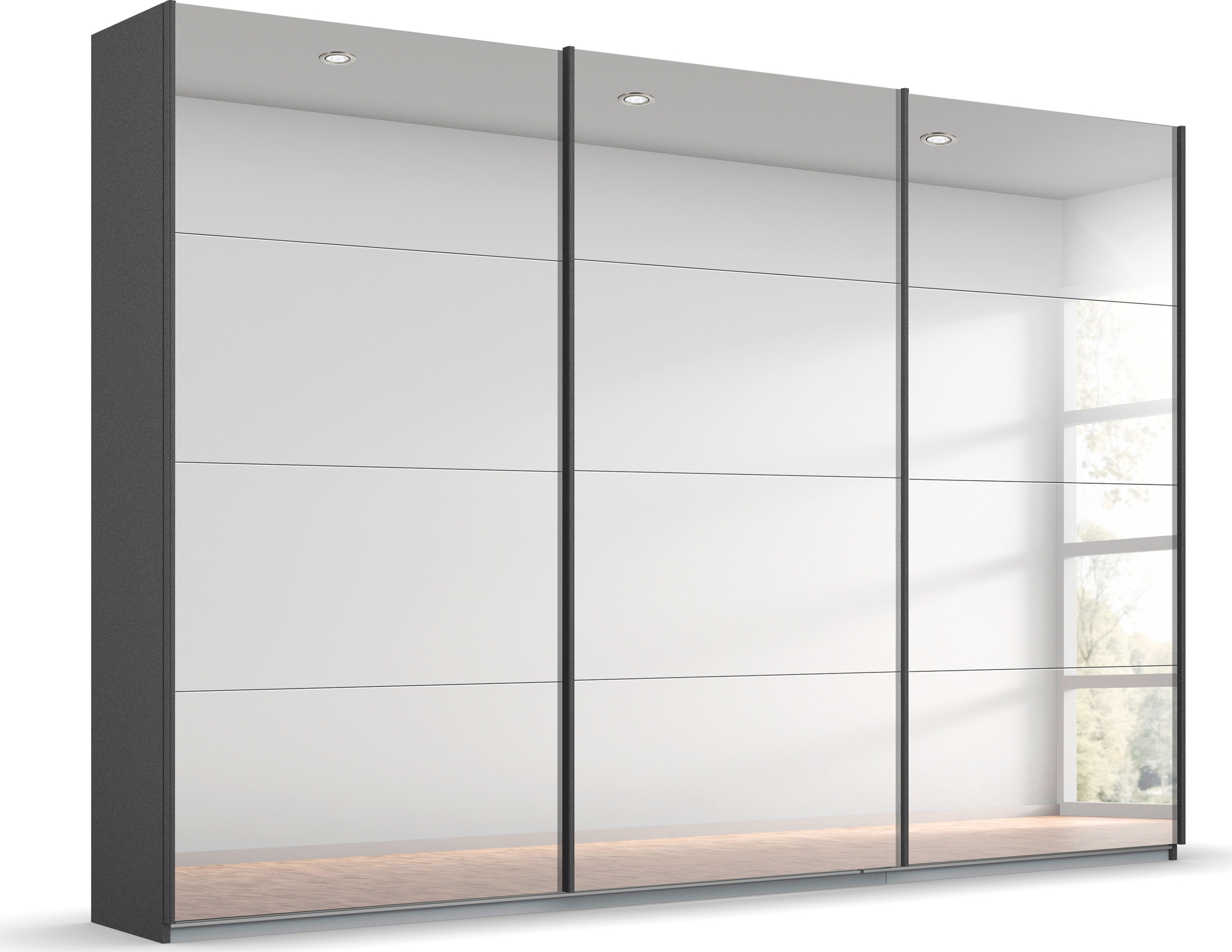 rauch Schwebetürenschrank »Kleiderschrank Schrank Garderobe ORACLE mit Spiegelfront«, inkl. Schubladen-Einsatz und extra Einlegeböden MADE IN GERMANY