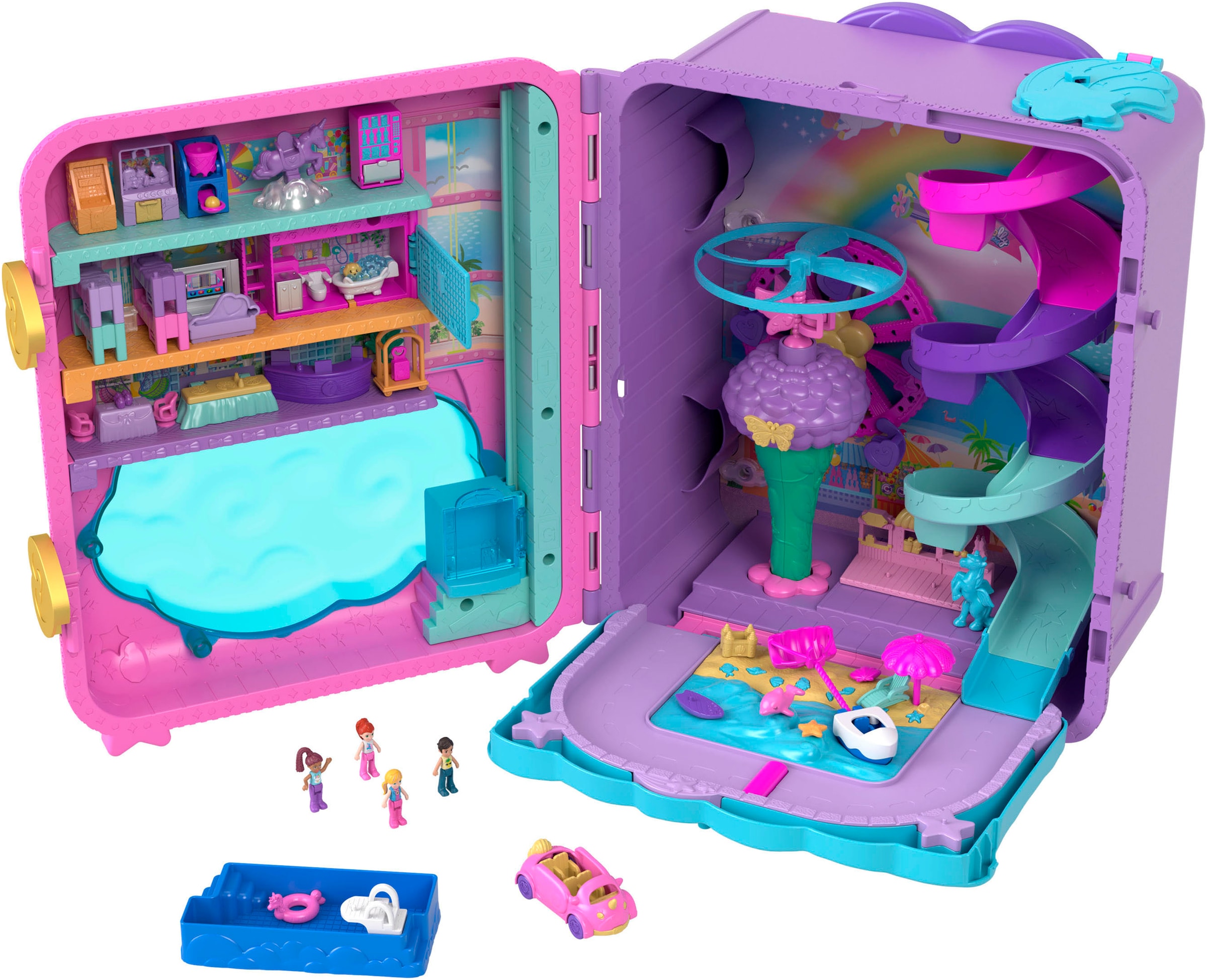 Polly Pocket Spielwelt »Pollyville Urlaub im Rollkoffer«