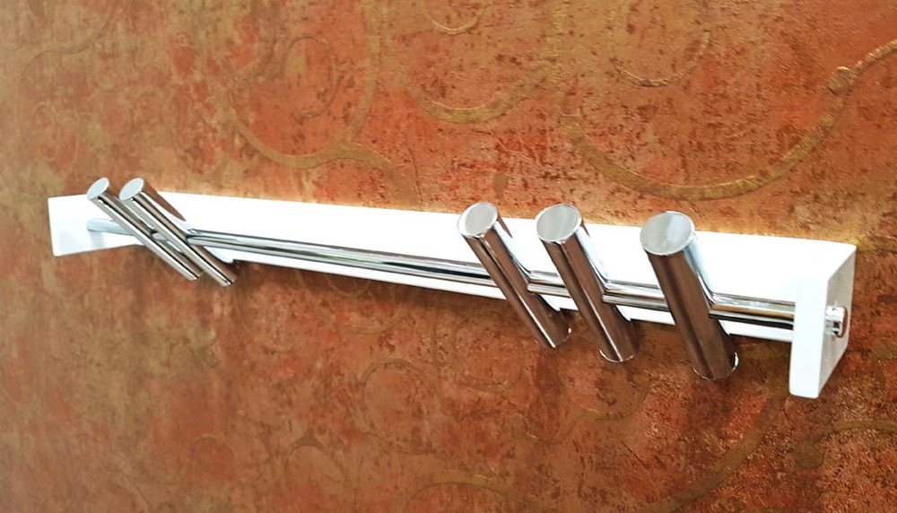 HAKU Garderobenleiste rechteckig - aus Metall Weiß - B/T/H 60/10/10 cm