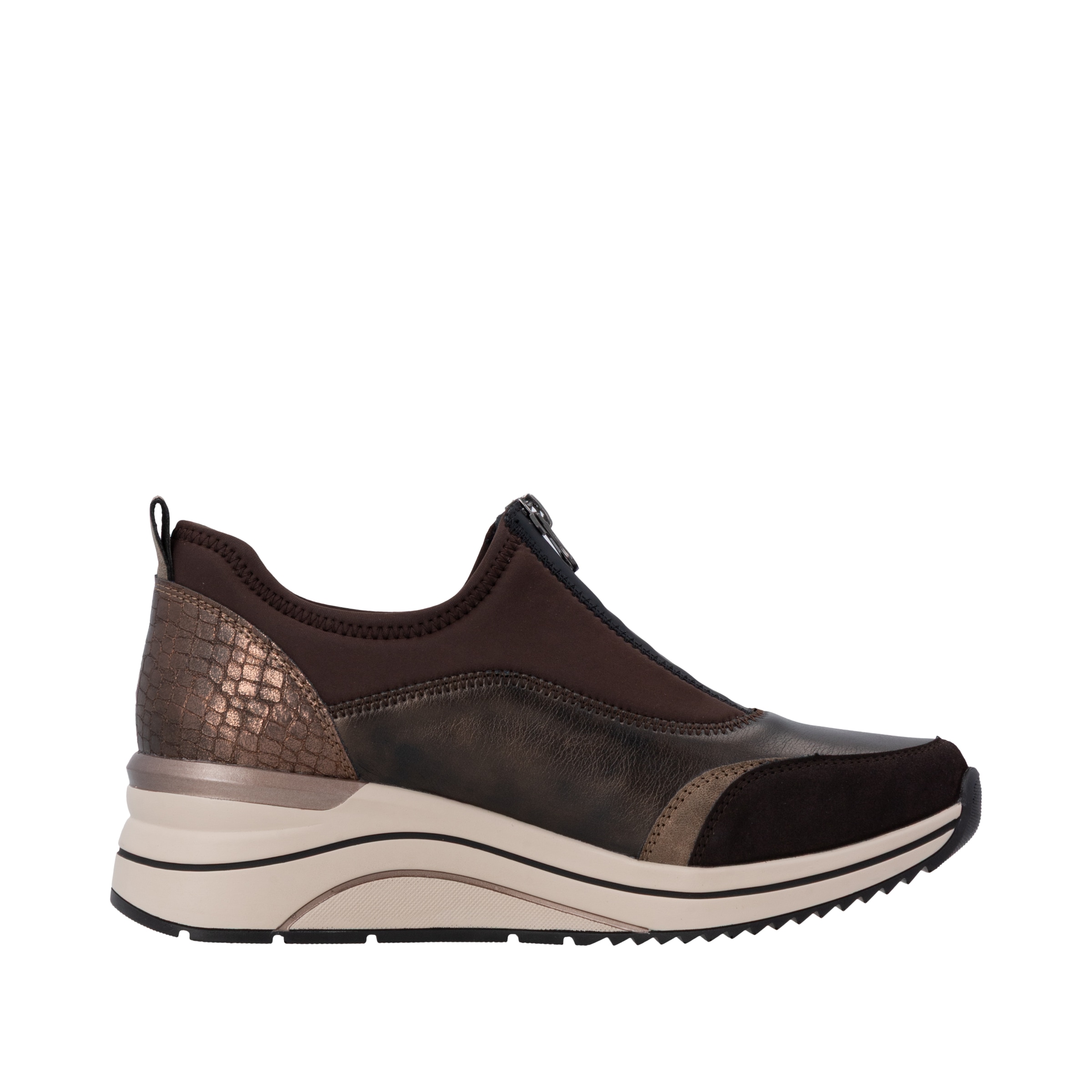 Remonte Slip-On Sneaker  Freizeitschuh, Halbschuh, Schlupfschuh mit Front-Reißverschluss