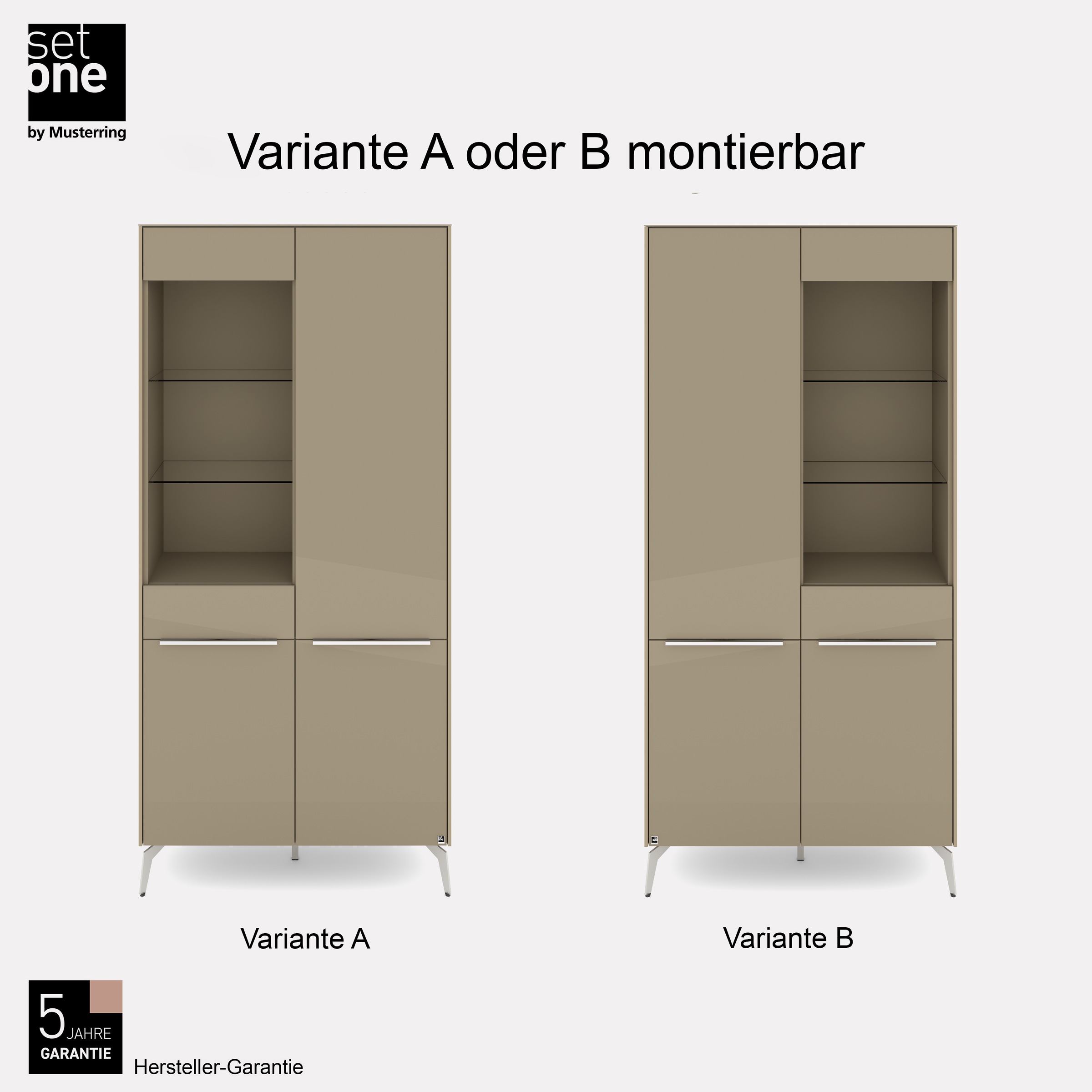 set one by Musterring Standvitrine »Reno« 1 Stk. tlg. Mit Winkelfuß in diversen Farben, 200 cm Höhe & Farbauswahl