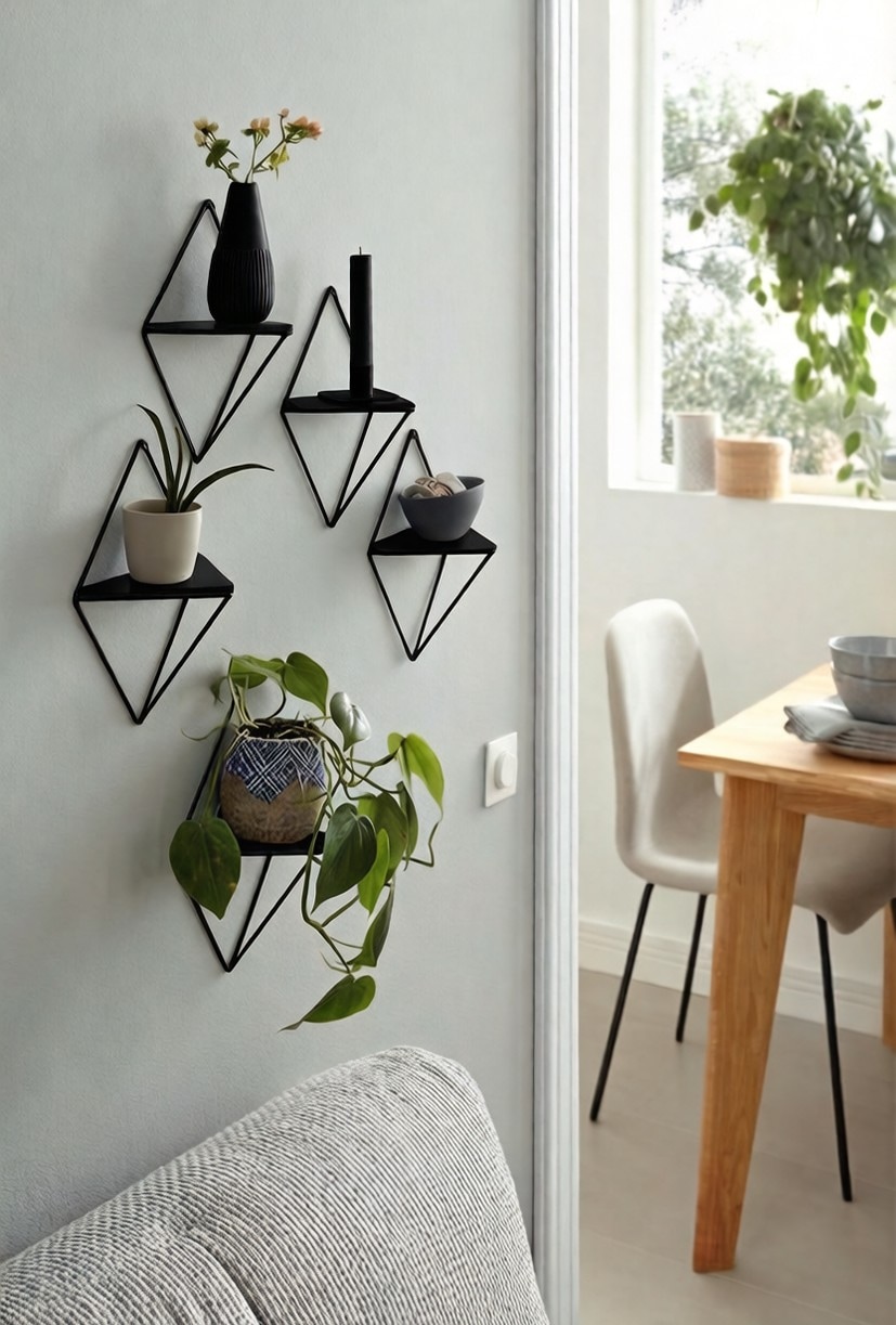 OTTO home Deko-Wandregal »Rauten Rudel in modernen, dezenten Farbkombinationen« Set, 5 Stk. tlg. Dekoregal, Wanddeko, aus Metall und MDF, 5tlg.Set