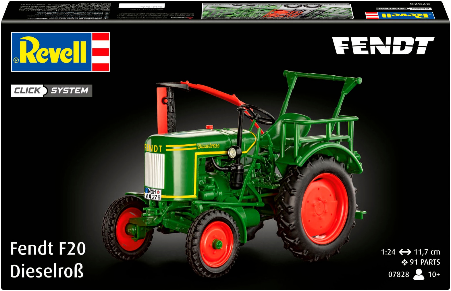 Revell® Modellbausatz »Click System, Fendt F20 Dieselroß Traktor«, 1:24, Made in Europe