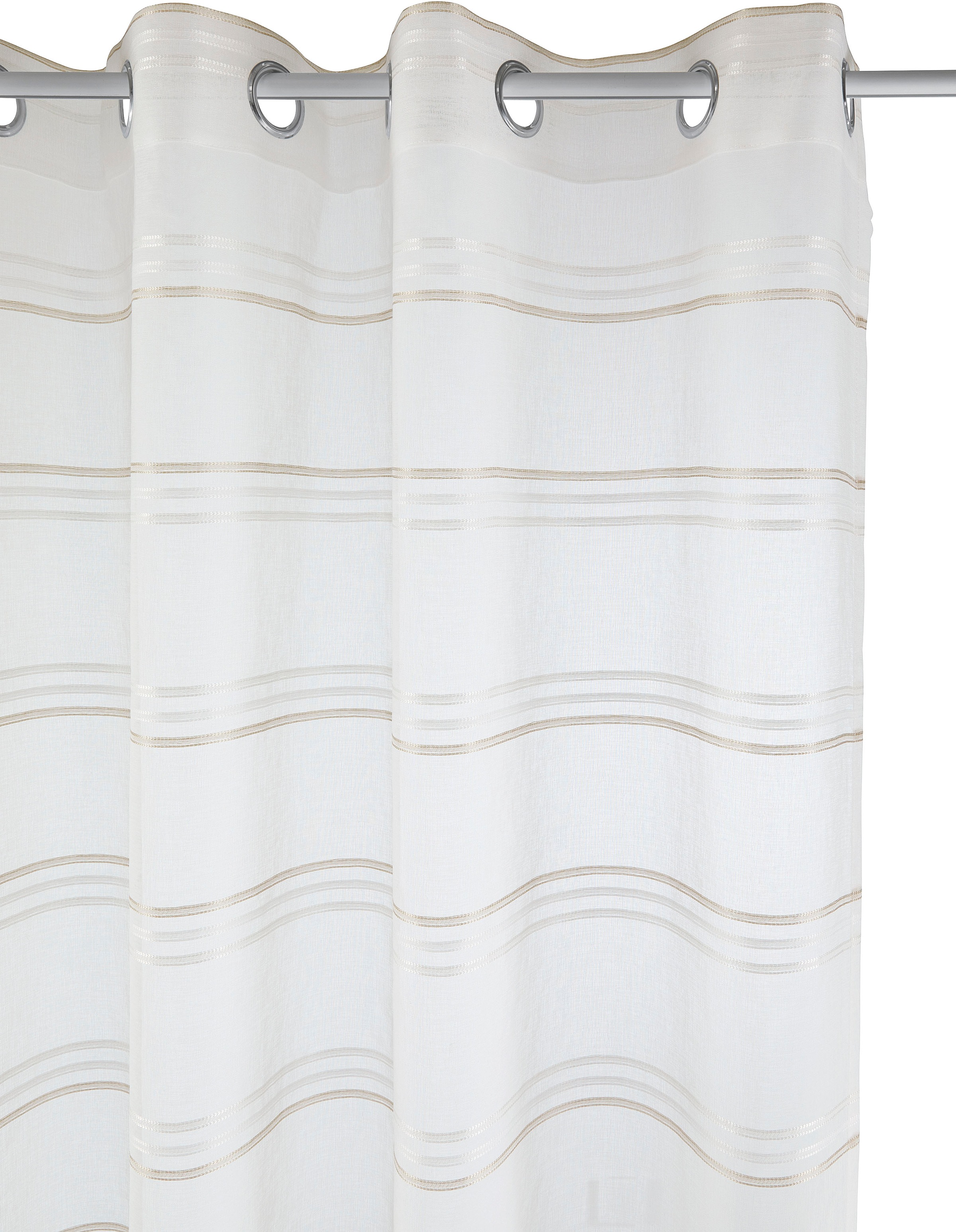 OTTO home Gardine »Sirii« Ösen 1 Stk. tlg. Halbtransparent, angenehme Haptik, mit Streifen, modern