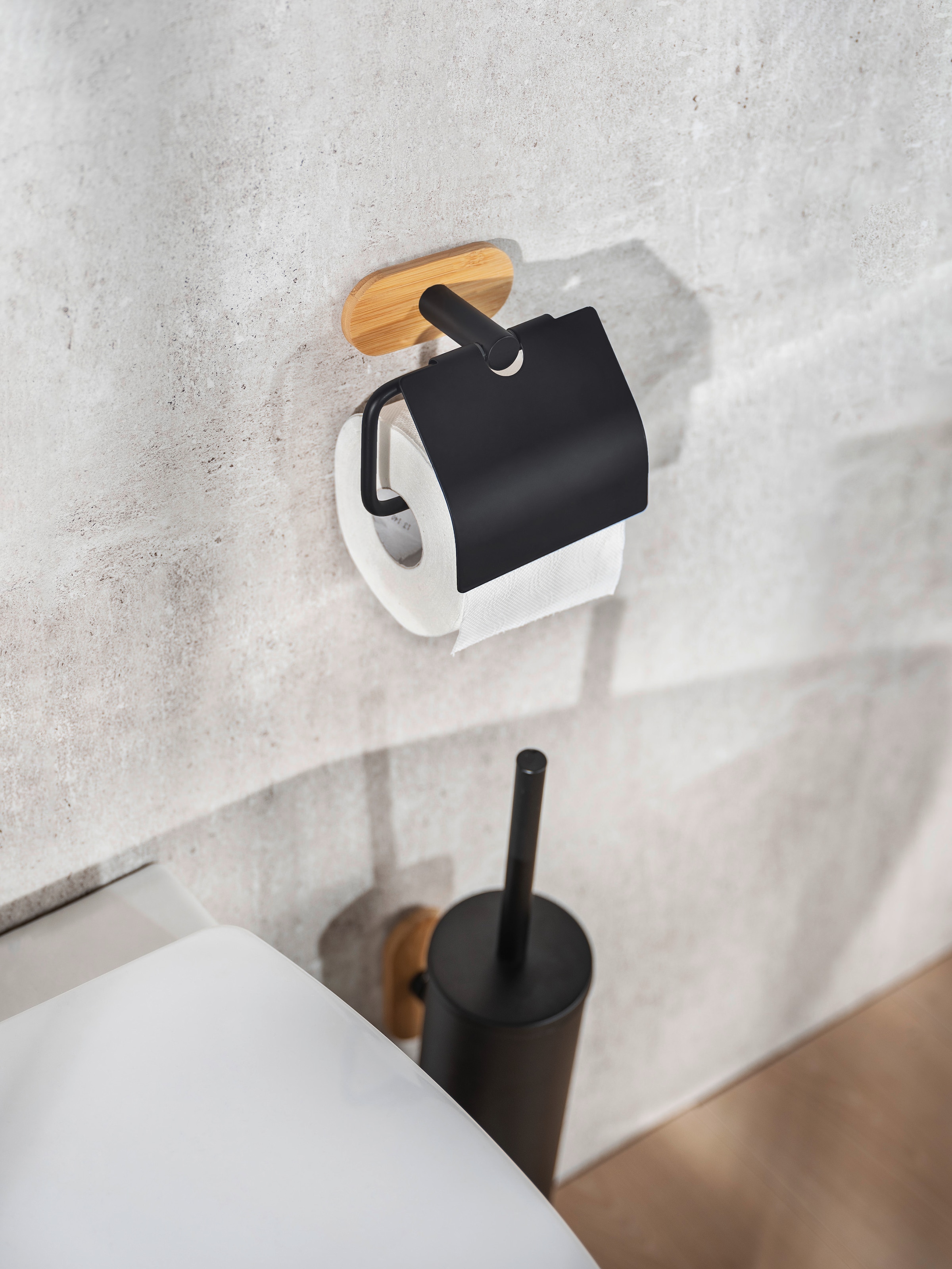 WENKO Toilettenpapierhalter »Turbo-Loc® Orea Bamboo«, Befestigen ohne bohren