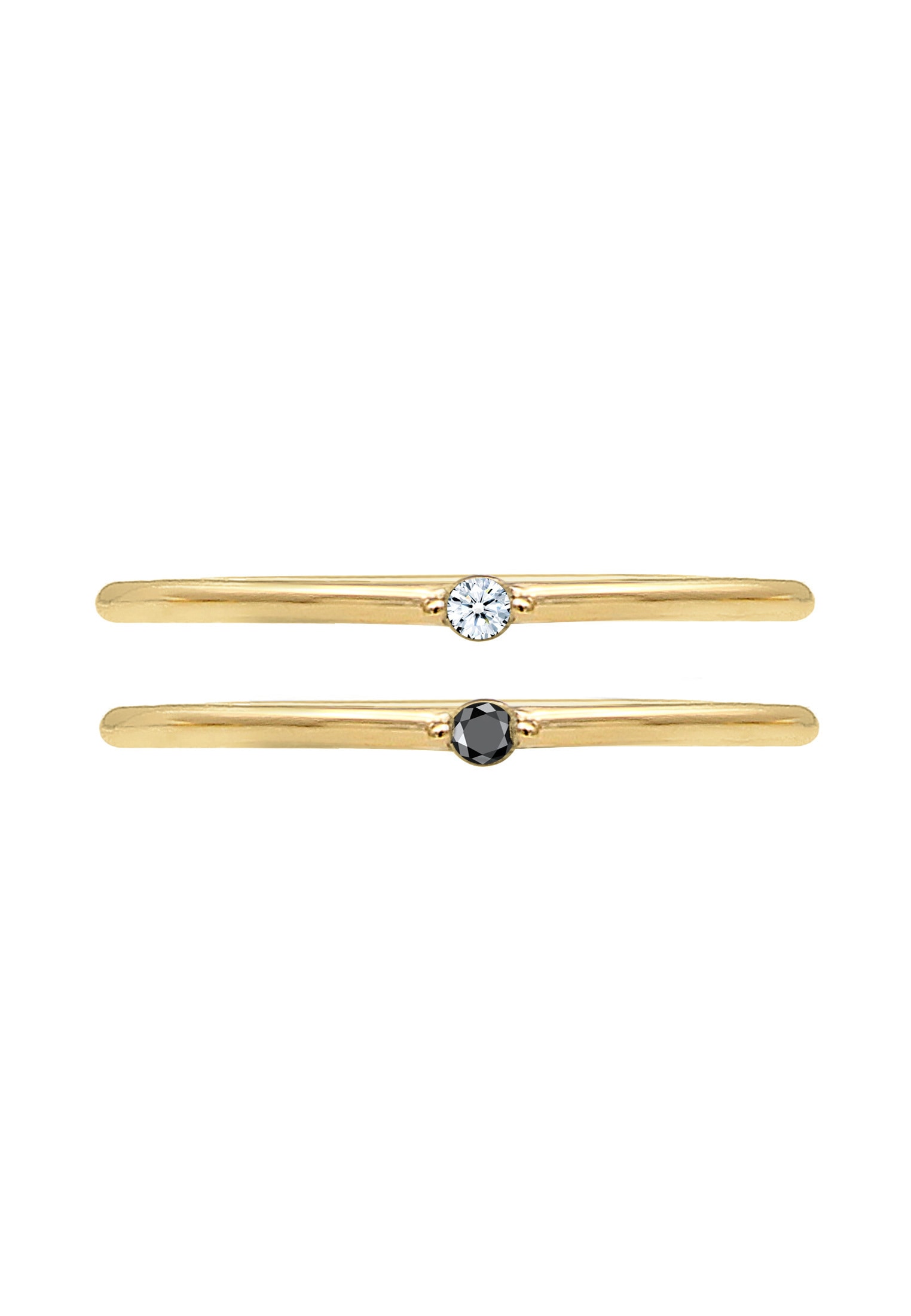 Elli DIAMONDS Verlobungsring »Solitär Schwarz Weiss Diamant (0.03 ct) 375 Gelbgold«