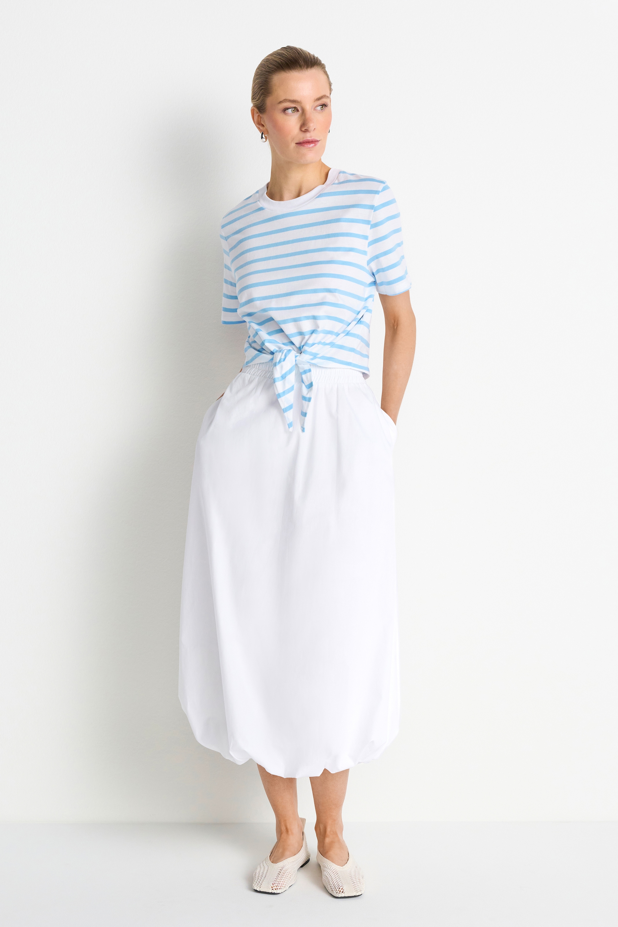 RICHROYAL T-Shirt Regular fit mit Schleife zum Binden