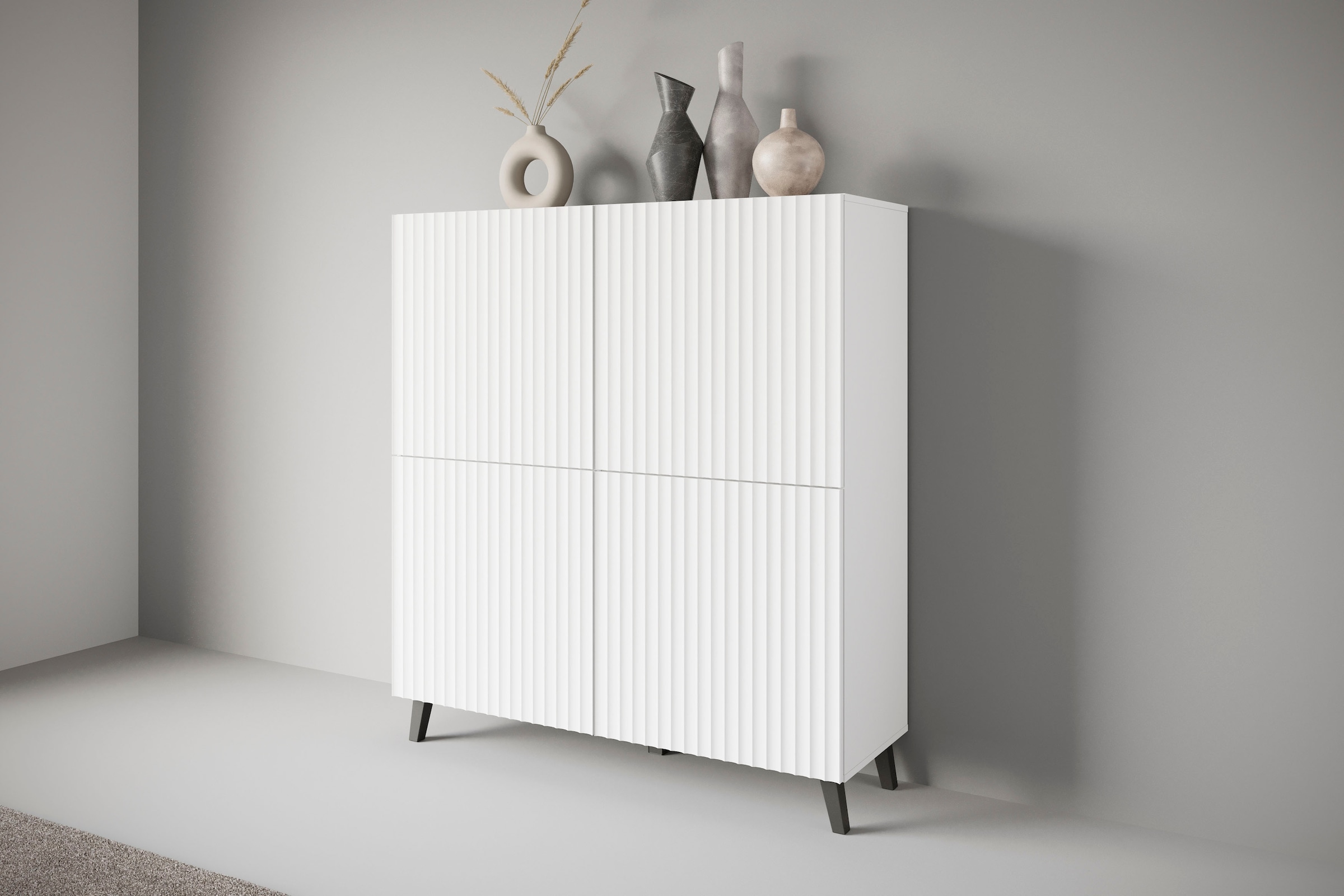 INOSIGN Highboard »PHUKET«, (1 St.), moderne, grifflose Kommode mit 4 Türen und 8 Fächern, Breite 120 cm