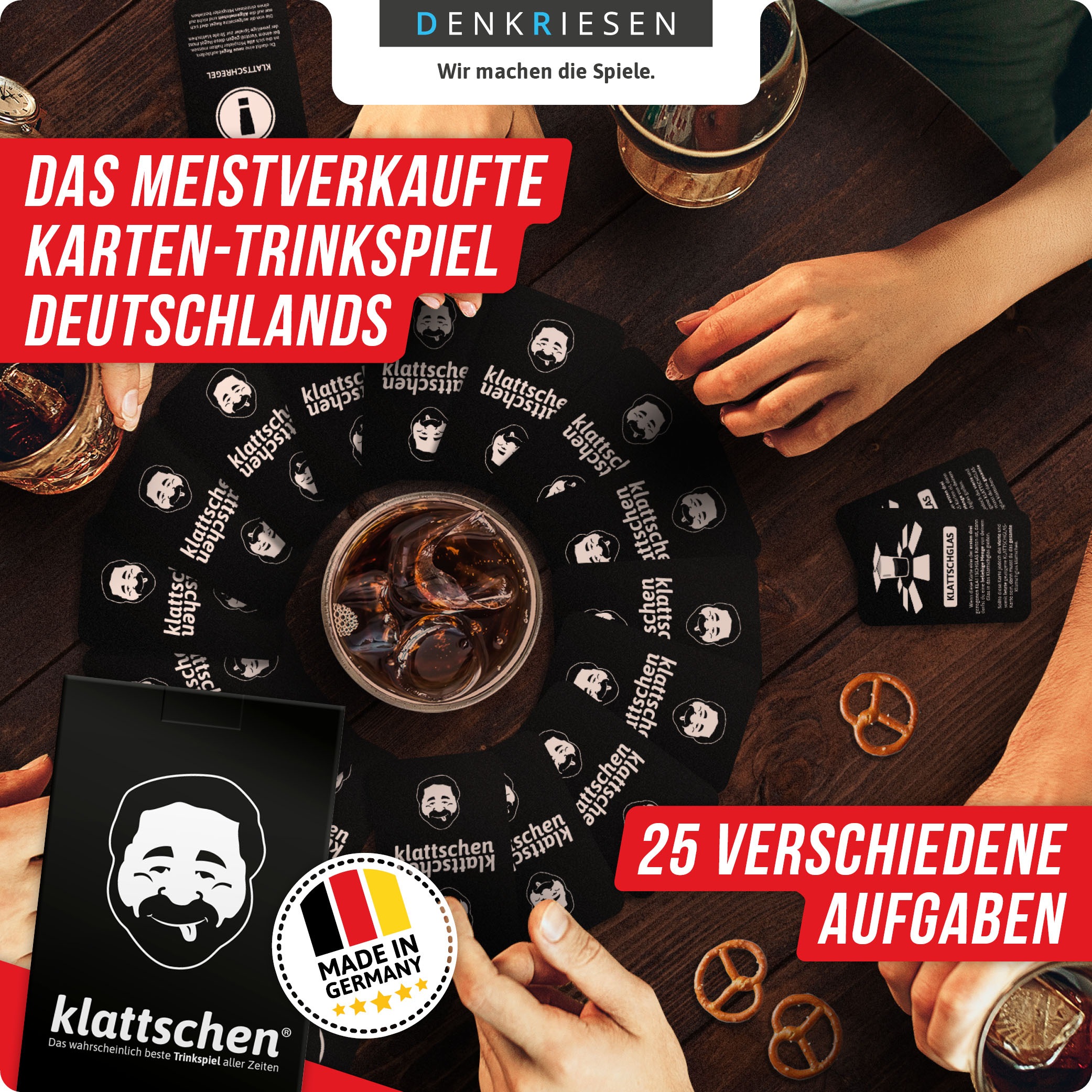 Denkriesen Spiel »Klattschen Trinkspiel Kartenspiel« Made in Germany