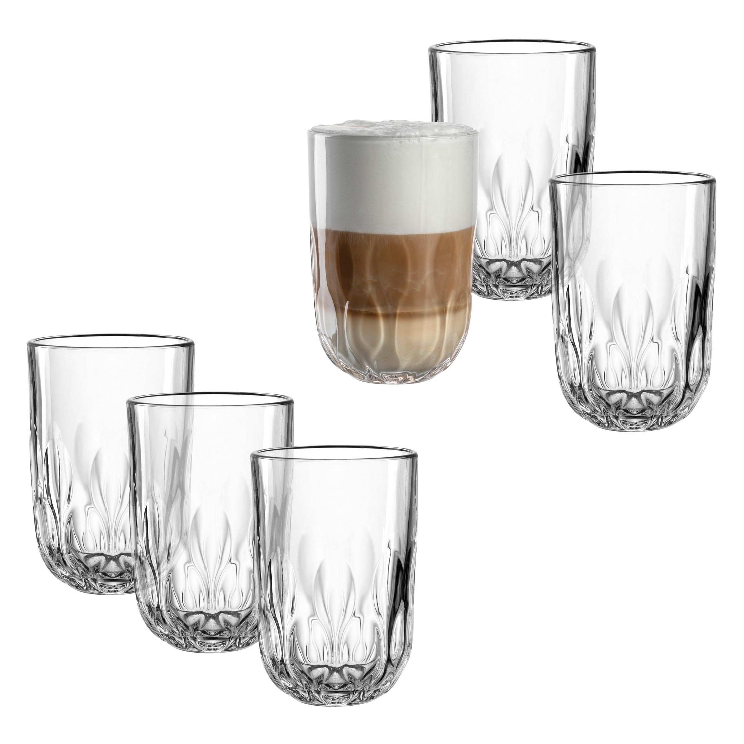LEONARDO Latte-Macchiato-Glas »GOCCE, 380 ml, 6er-Set« 3. Variante, mit Tro günstig online kaufen