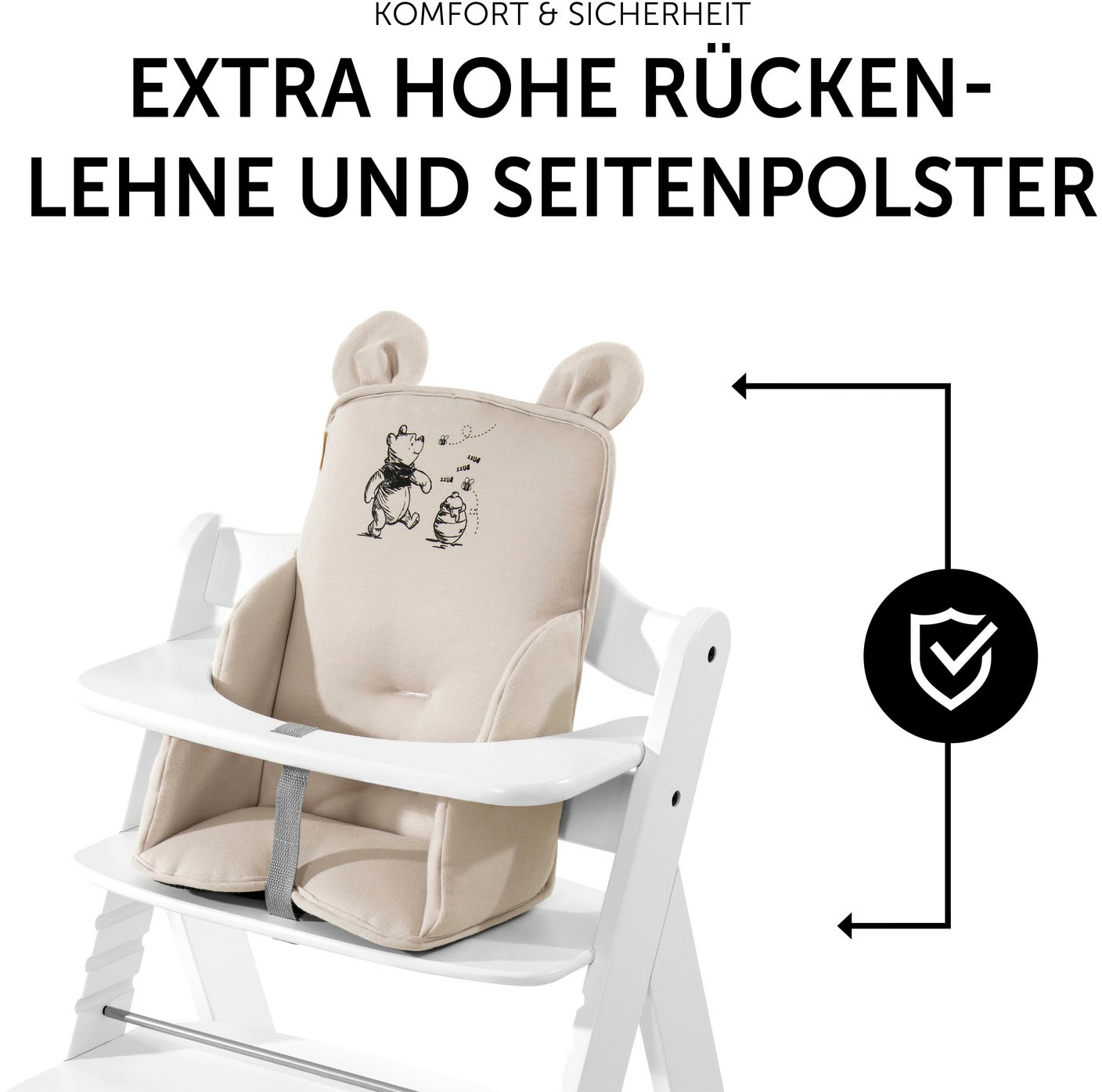 Hauck Sitzverkleinerer »Alpha Cosy Select, Winnie the Pooh beige«, für den ALPHA+ Holzhochstuhl