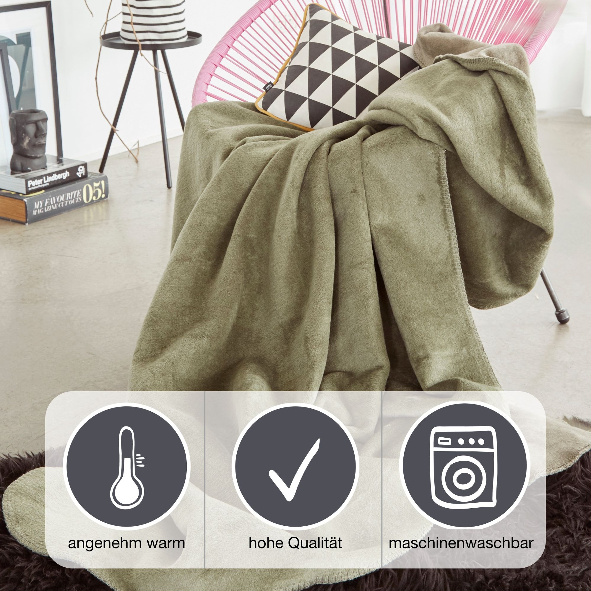 IBENA Wohndecke »Jacquard Decke Dublin«, in trendigen Pastellfarben