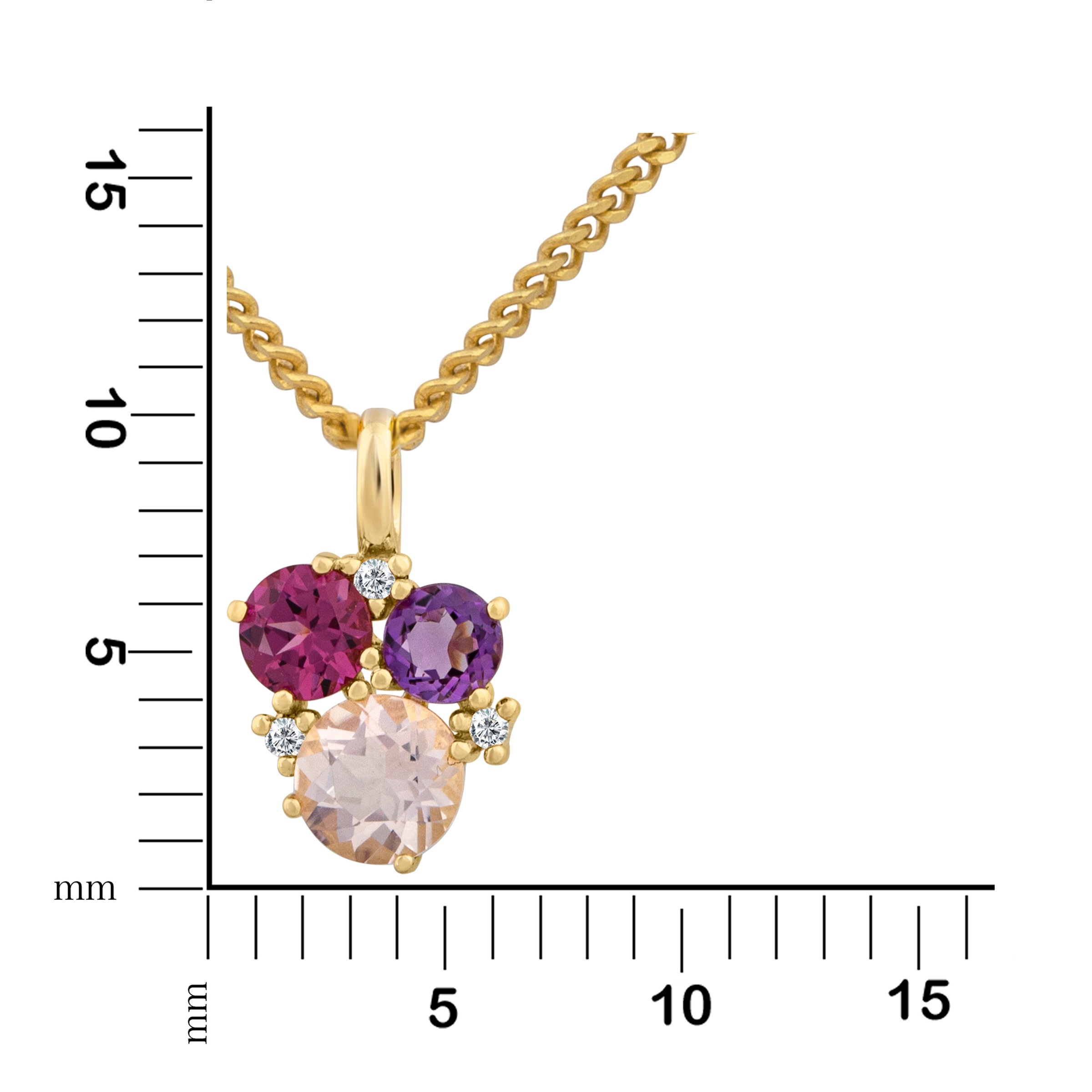 Orolino Kette mit Anhänger »Gold 585 mit natürlichen echten Steinen 42/45cm lang«