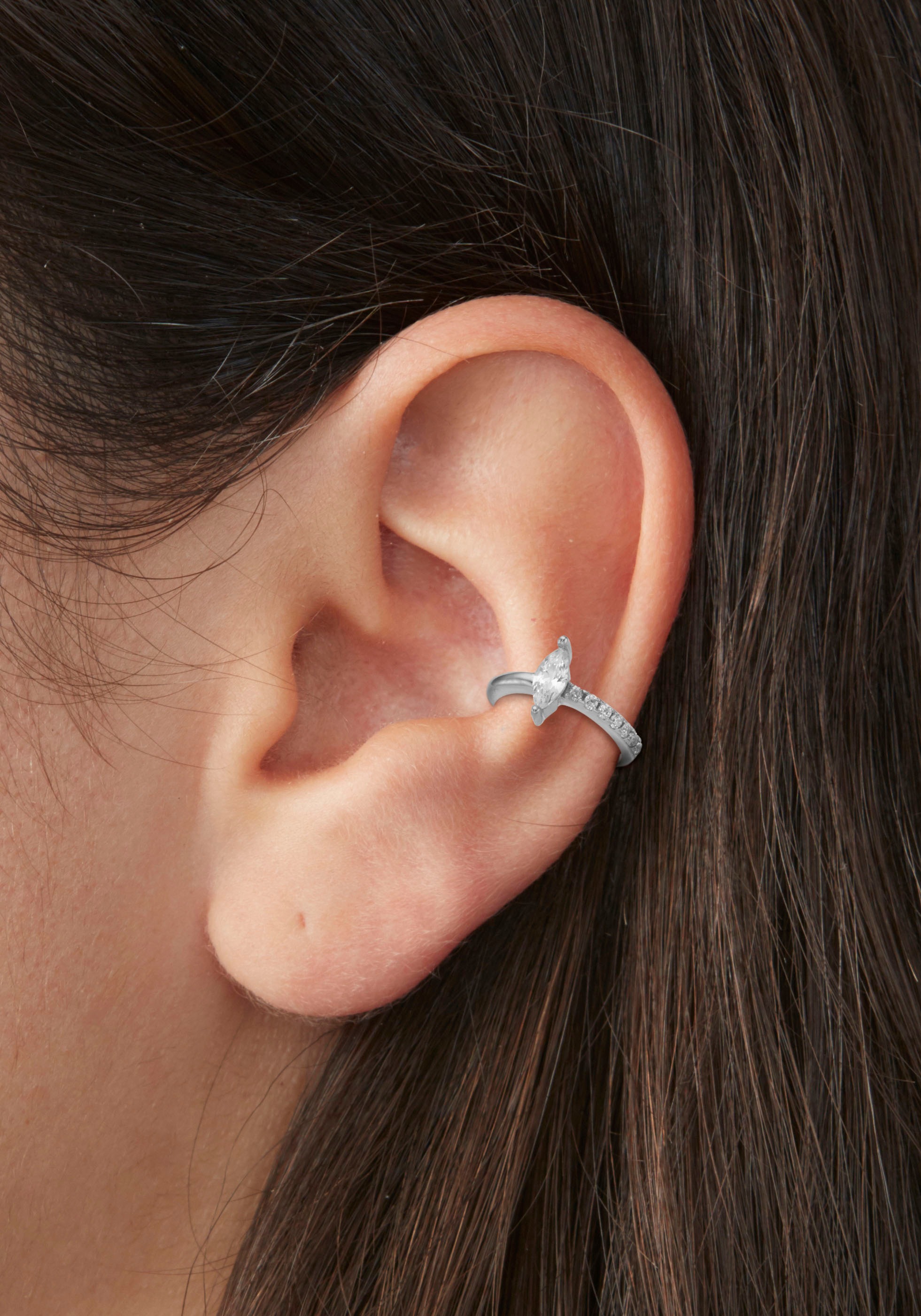 Firetti Ohrklemme »Schmuck Geschenk Silber 925 Ear Cuff«, mit Zirkonia (synth.)
