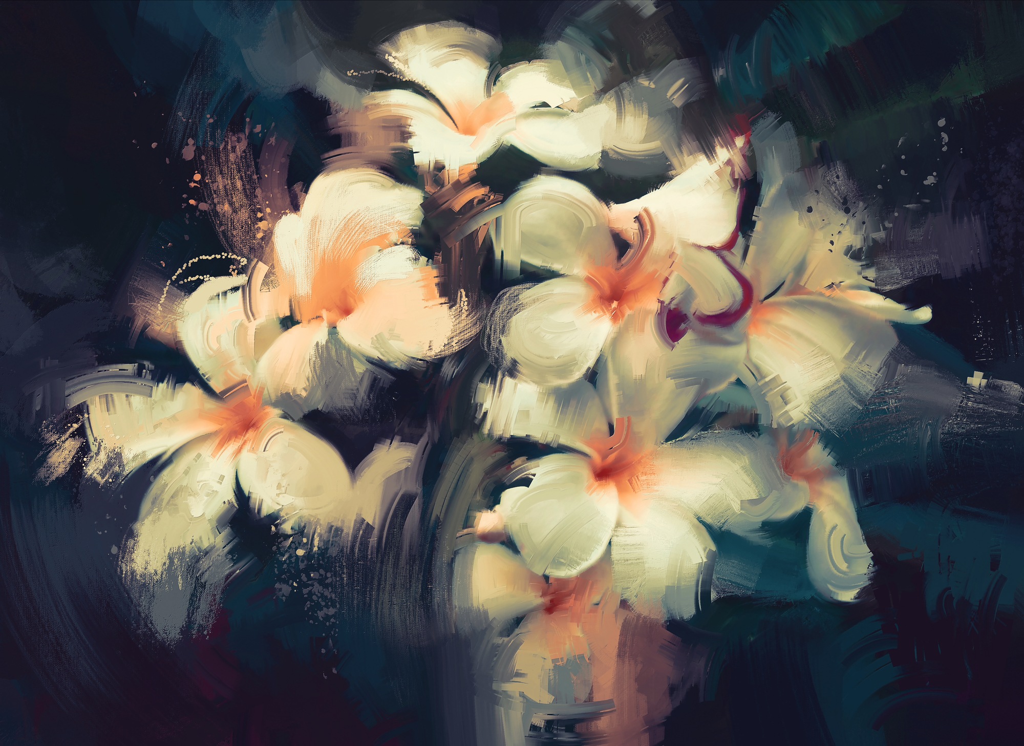 A.S. Création Vliestapete »Florale Tapete Dunkelblau Creme Blüten« matt strukturiert