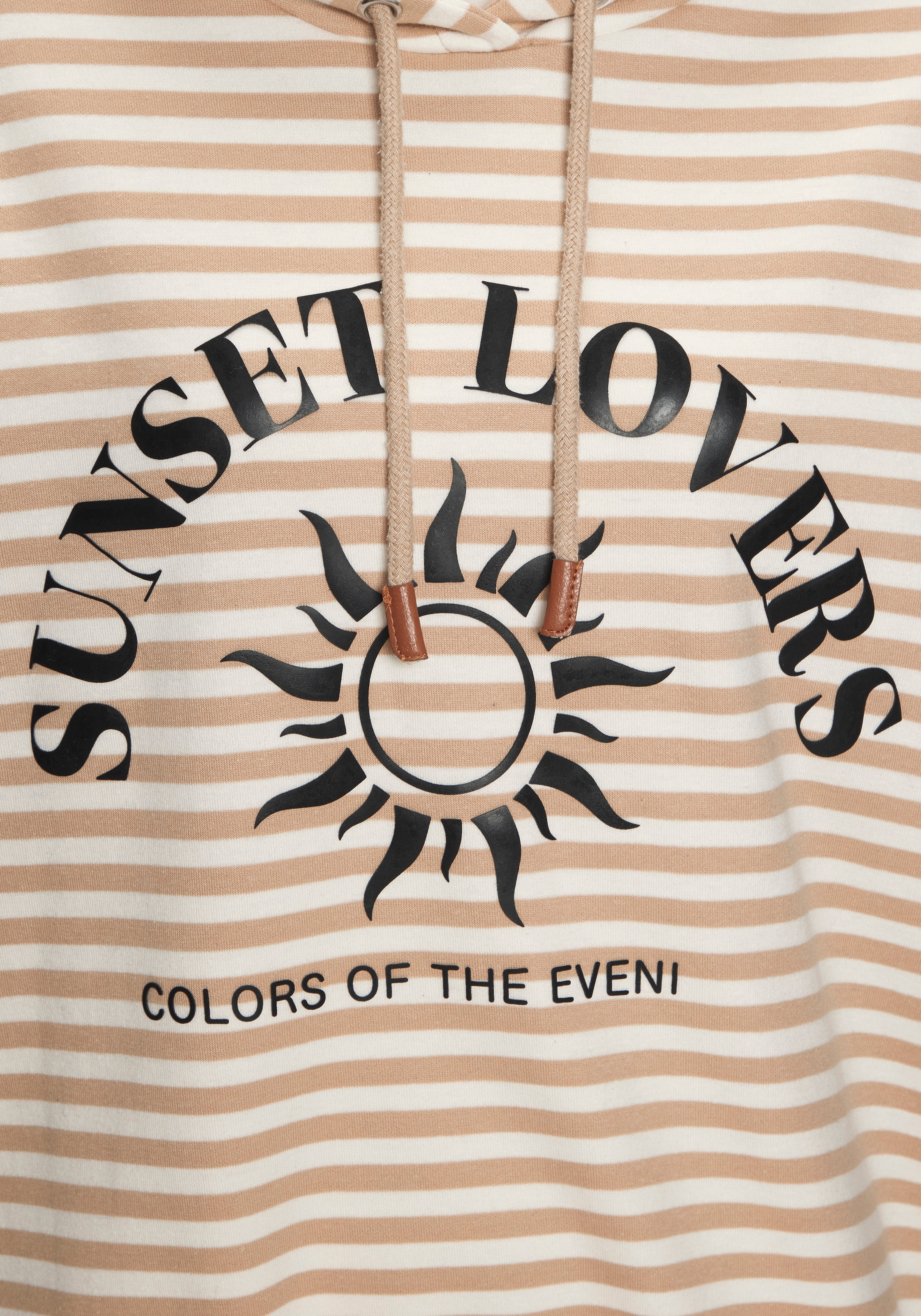 H.I.S Kapuzenpullover im Streifenlook mit großen Print, Loungewear