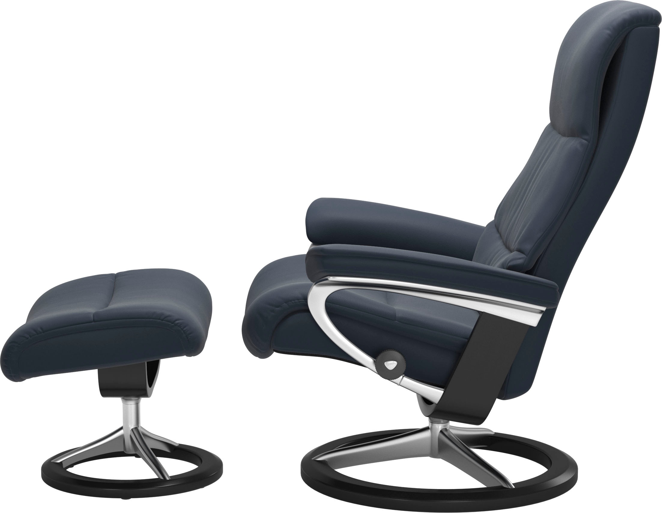 Stressless® Relaxsessel »View« Set, Relaxsessel mit Hocker,  mit Signature Base, Größe M,Gestell Schwarz