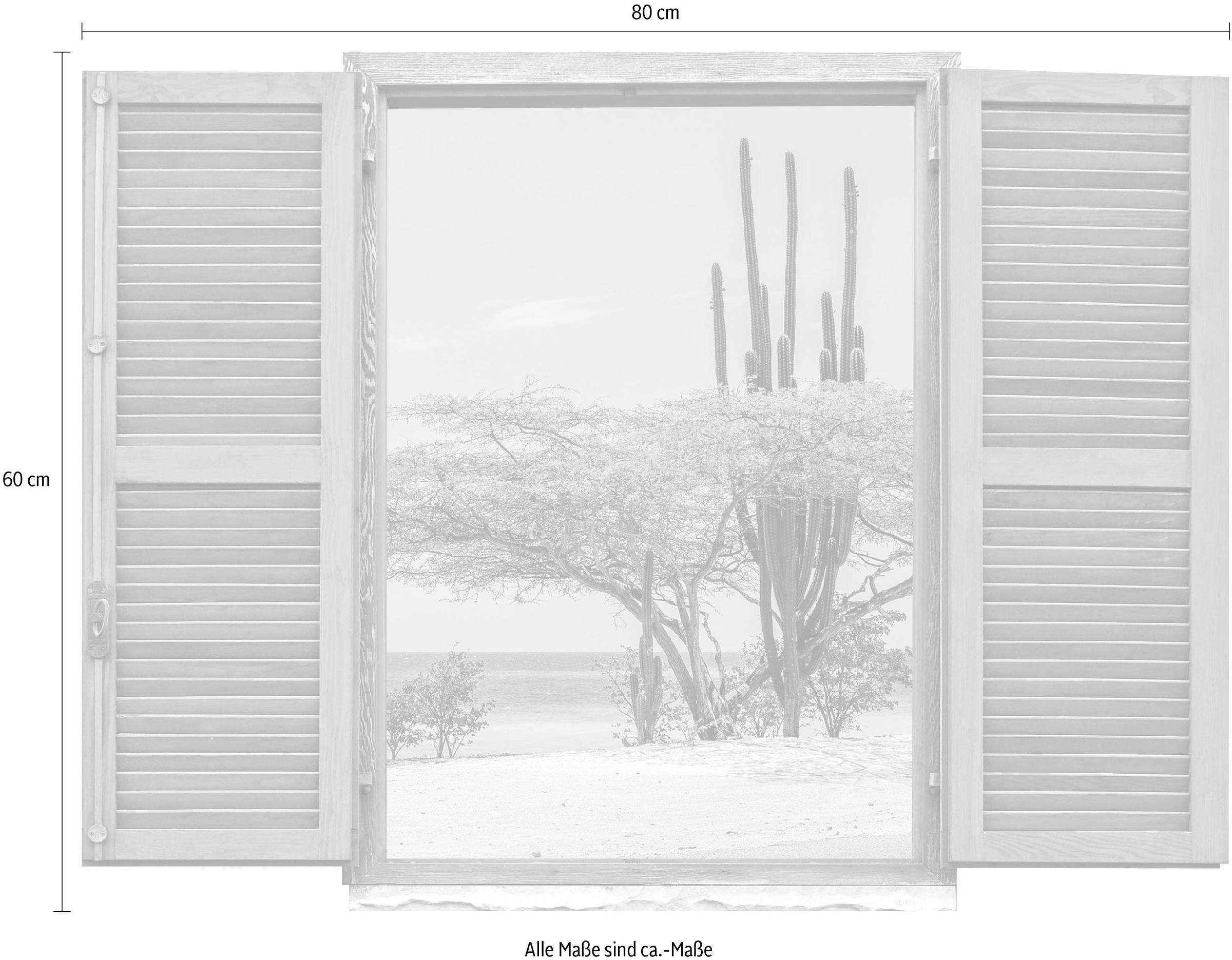 queence Wandtattoo »Wüsten und Strandlandsch«, (1 St.), Wandsticker, Wandbild, selbstklebend, 3D, Fenster
