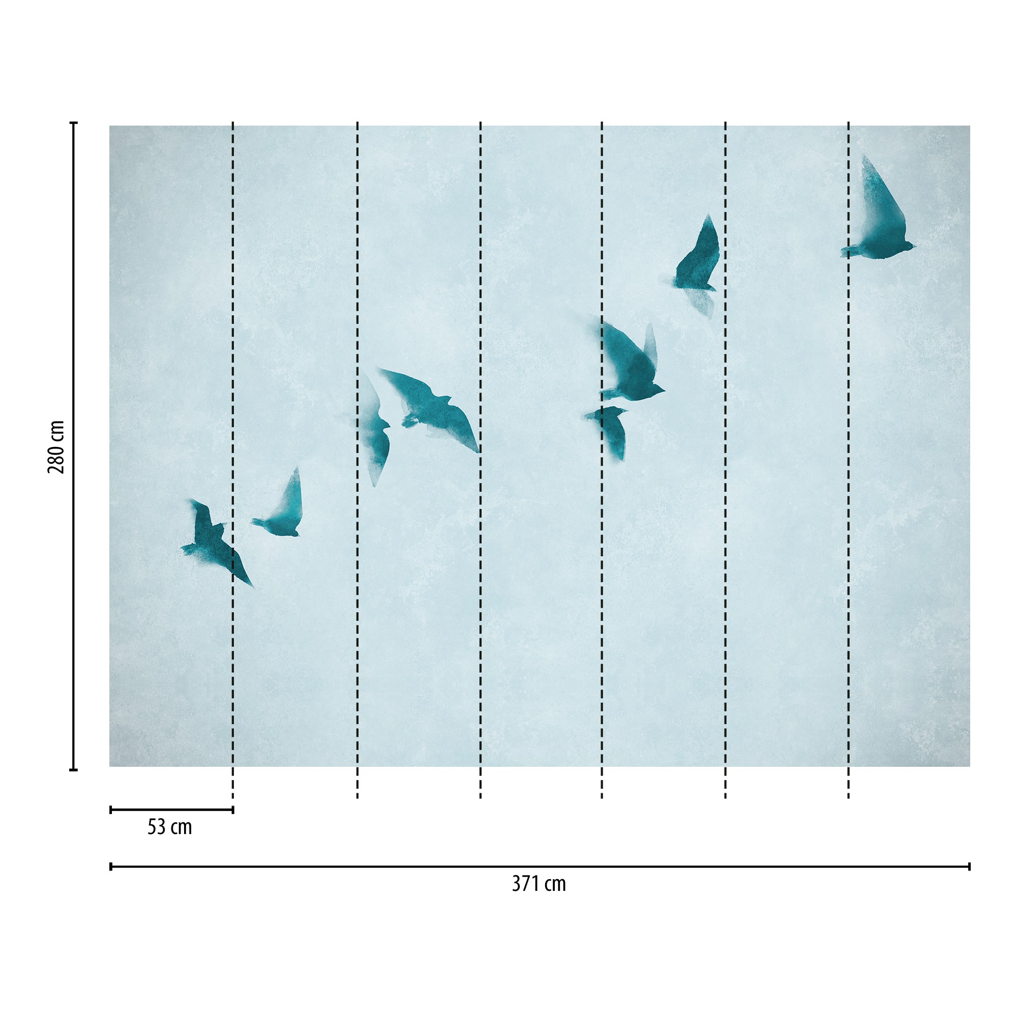 living walls Fototapete »THE WALL III Himmel Tapete Motivtapete Vögel Vögel« matt glatt Vliestapete Tiere für Schlafzimmer Küche Wohnzimmer Himmel Design Flur