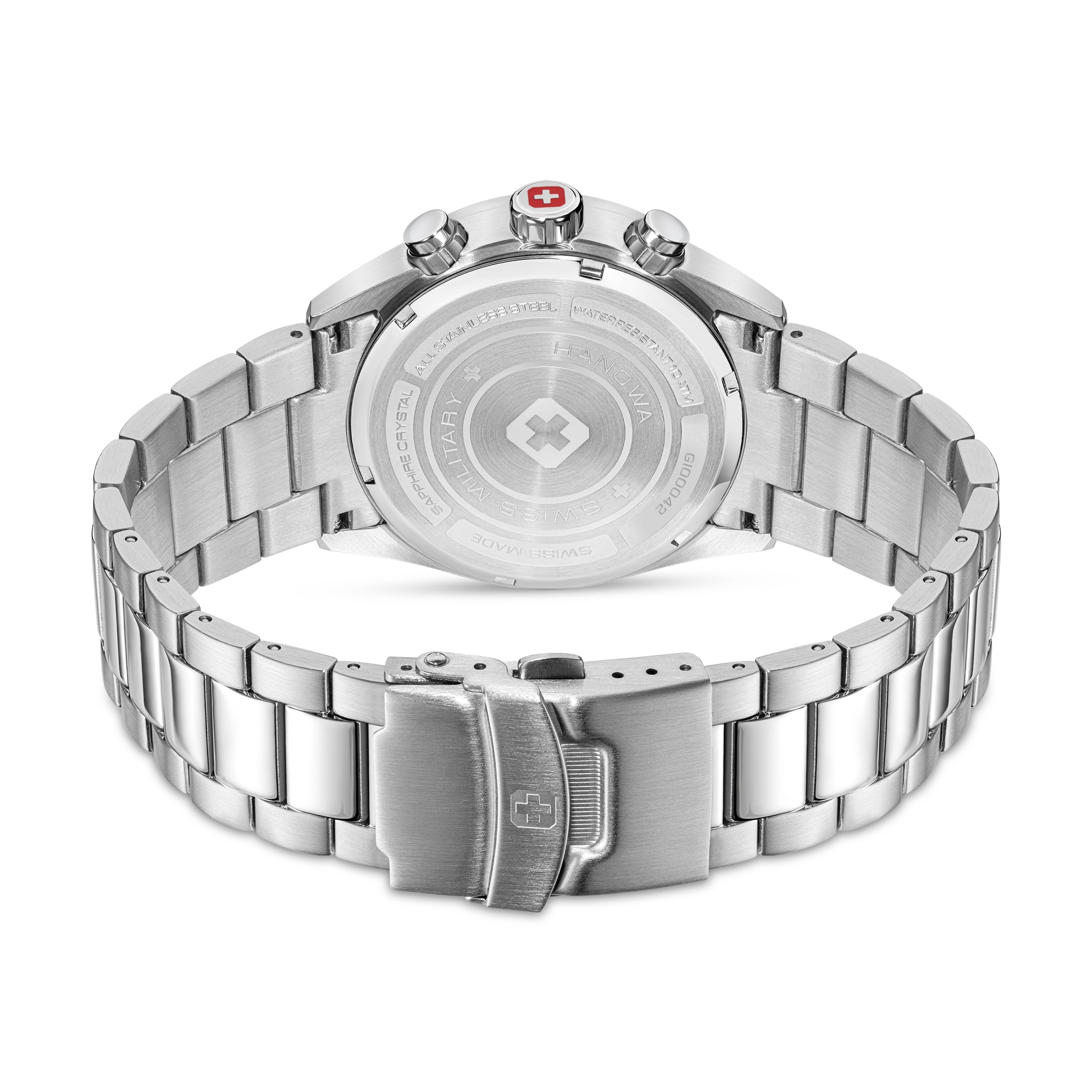 Swiss Military Hanowa Chronograph »Navalus Pro Chrono« Quarzuhr, Armbanduhr, Herrenuhr, Swiss Made, Edelstahlarmband, analog