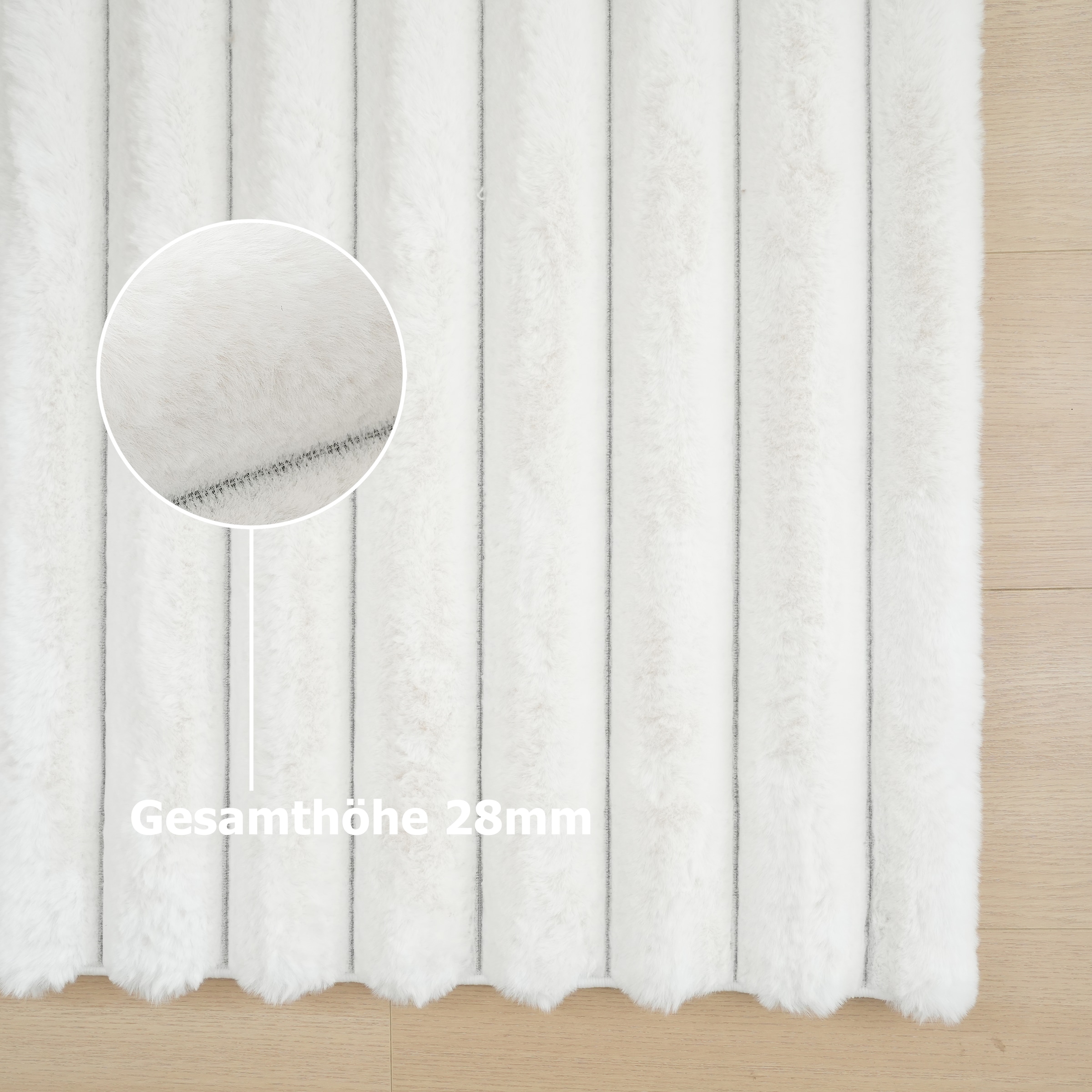 my home Teppich »Melanie, Kunstfellteppich, besonders weich, Hoch-Tief-Effekt«, rechteckig, 28 mm Höhe, Kaninchenfell Optik, Wohnzimmer, Schlafzimmer, auch als Läufer