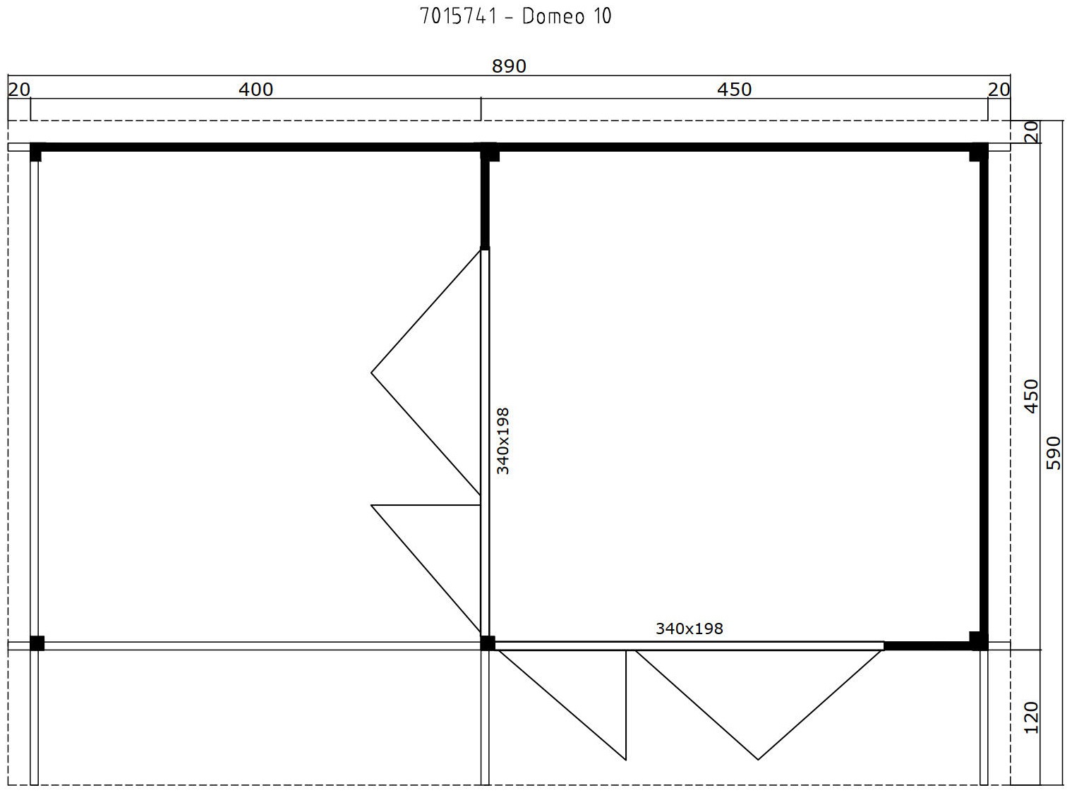 LASITA MAJA Gartenhaus »DOMEO 10 SCHWEDENROT/ANTHRAZIT«, (Set), mit Anbau, Fundamentmass 4000+4500 x 4500, Schwedenrot