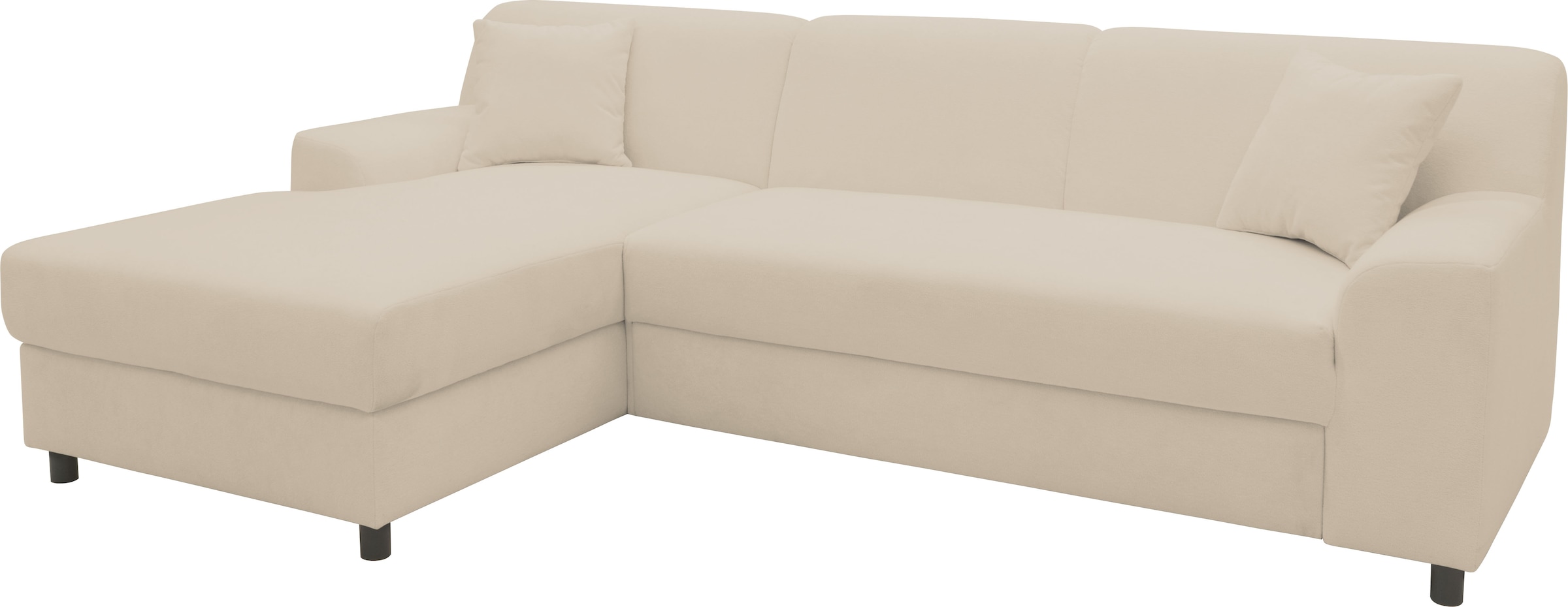 INOSIGN Ecksofa »Turah 2, L-Form, in Cord u. wasserabweisender Microfaser, Federkern«, B/T/H: 241/146/79 cm, incl. Zierkissen, wahlweise mit Bettfunktion