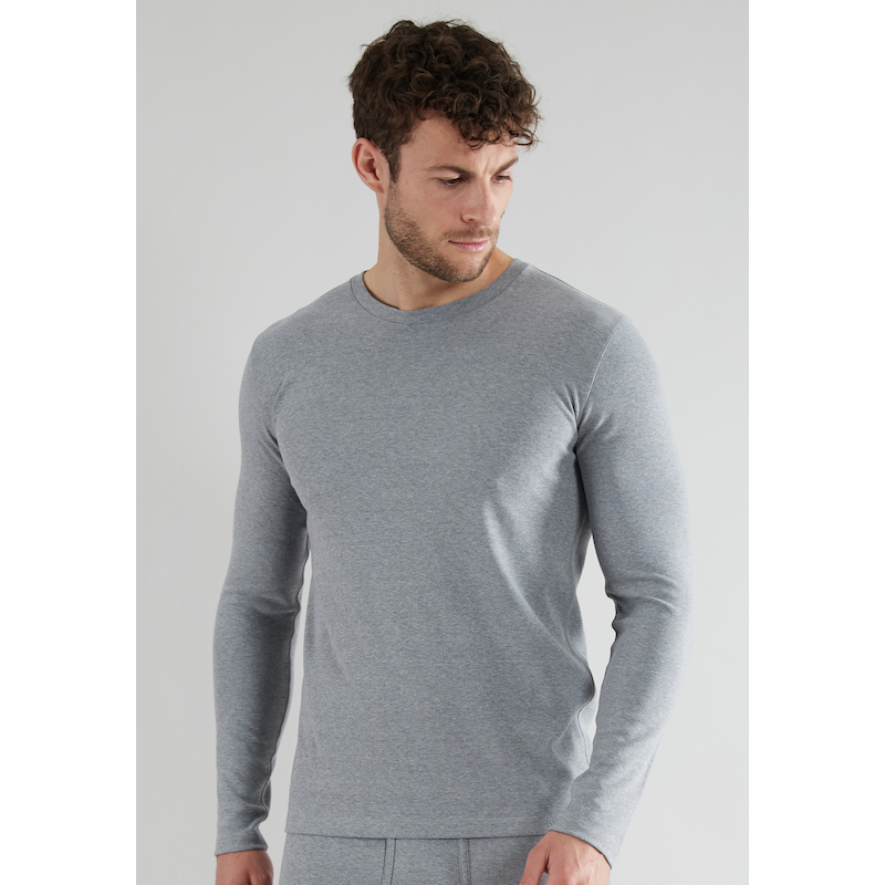 GÖTZBURG Unterziehshirt »Thermo« Rundhalsausschnitt, langärmelig, eng, Baumwollmix, Langarm grau-mittel-melange 7 (XL) 7 (XL) Herren Longsleeve von...