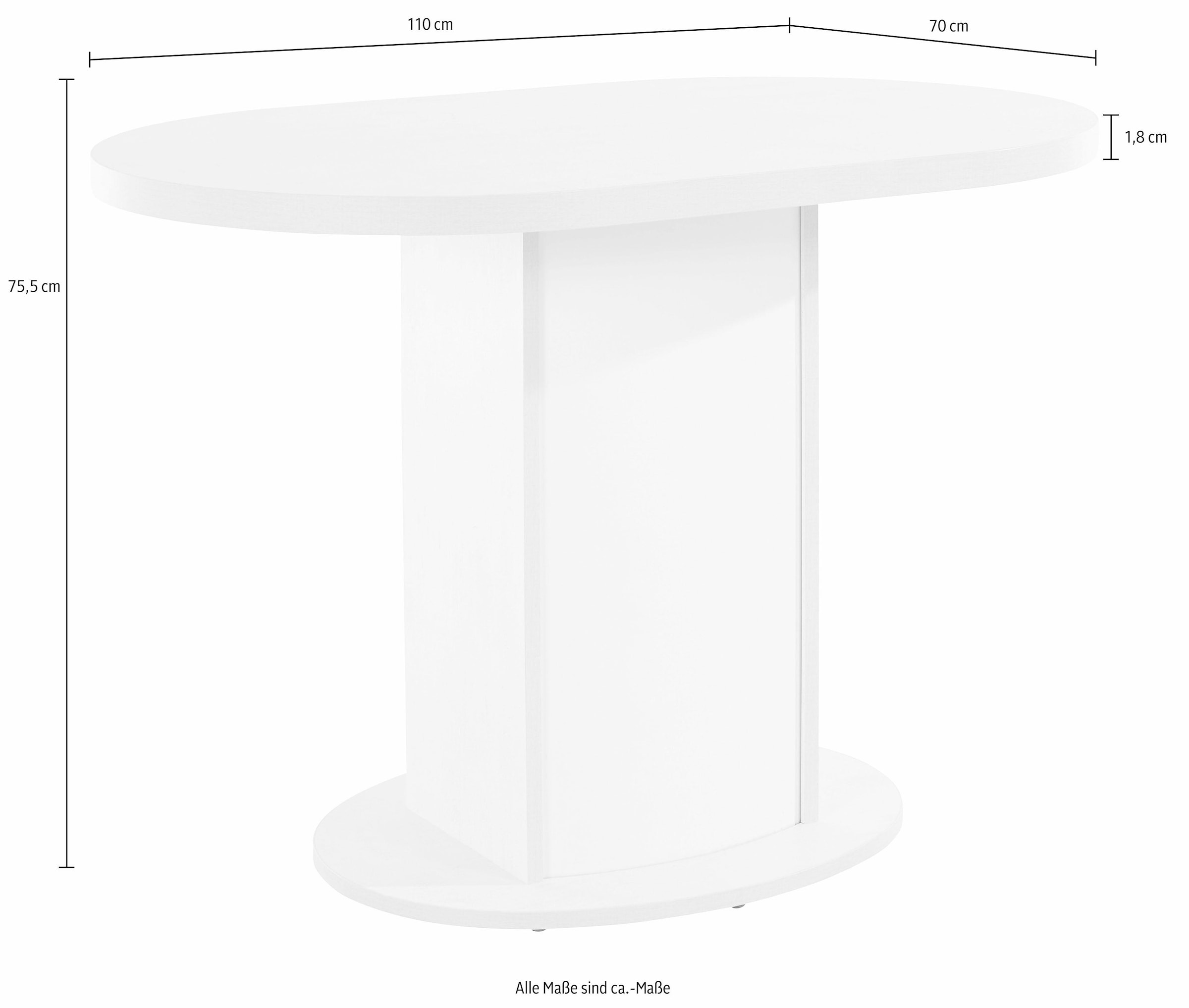 INOSIGN Säulen-Esstisch »Apollon 1«, Breite 110 cm, oval