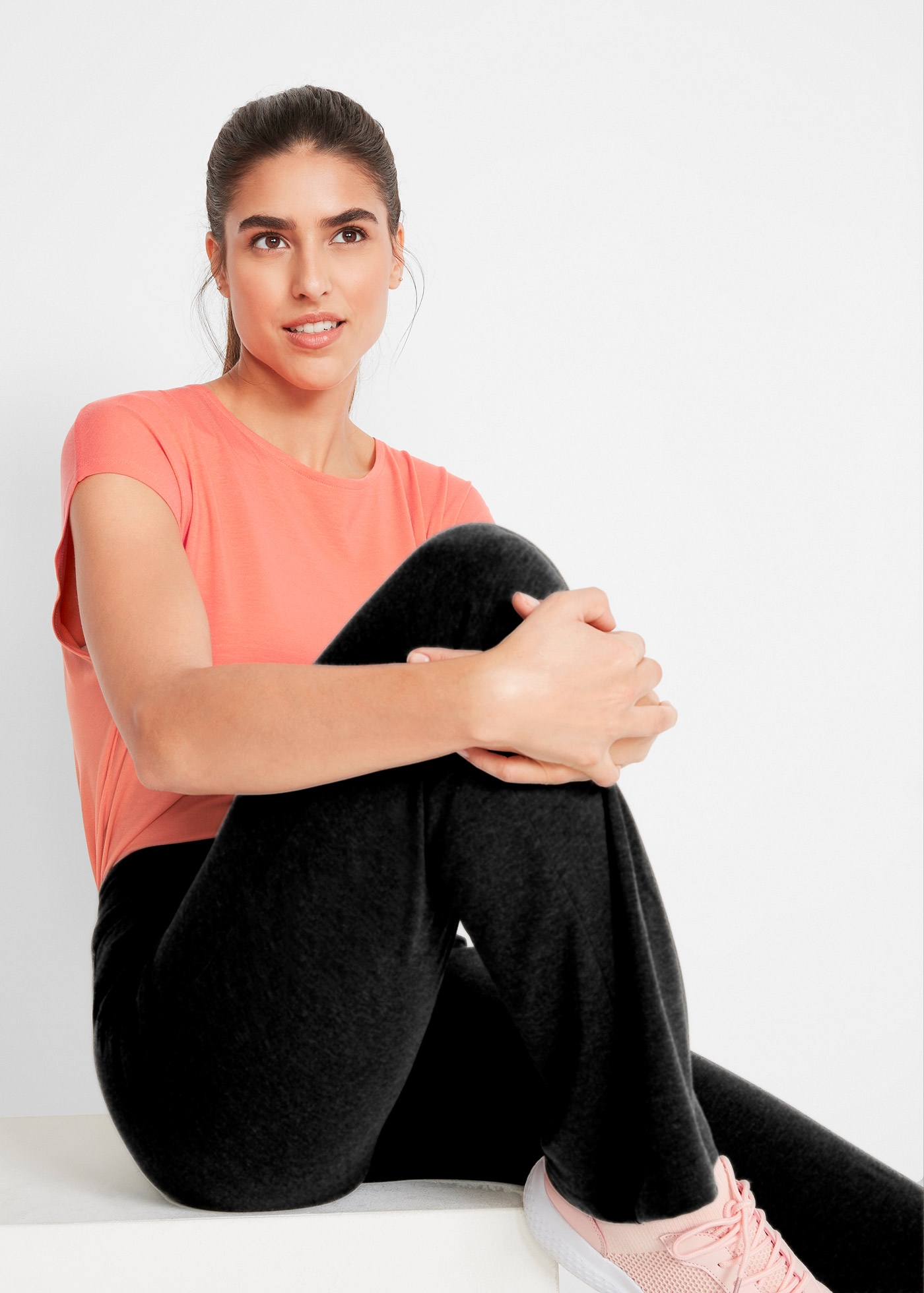 bonprix Sporthose »Baumwoll-Sporthose, Bootcut (2er Pack)«  Baumwoll-Sporthose, Bootcut (2er Pack)