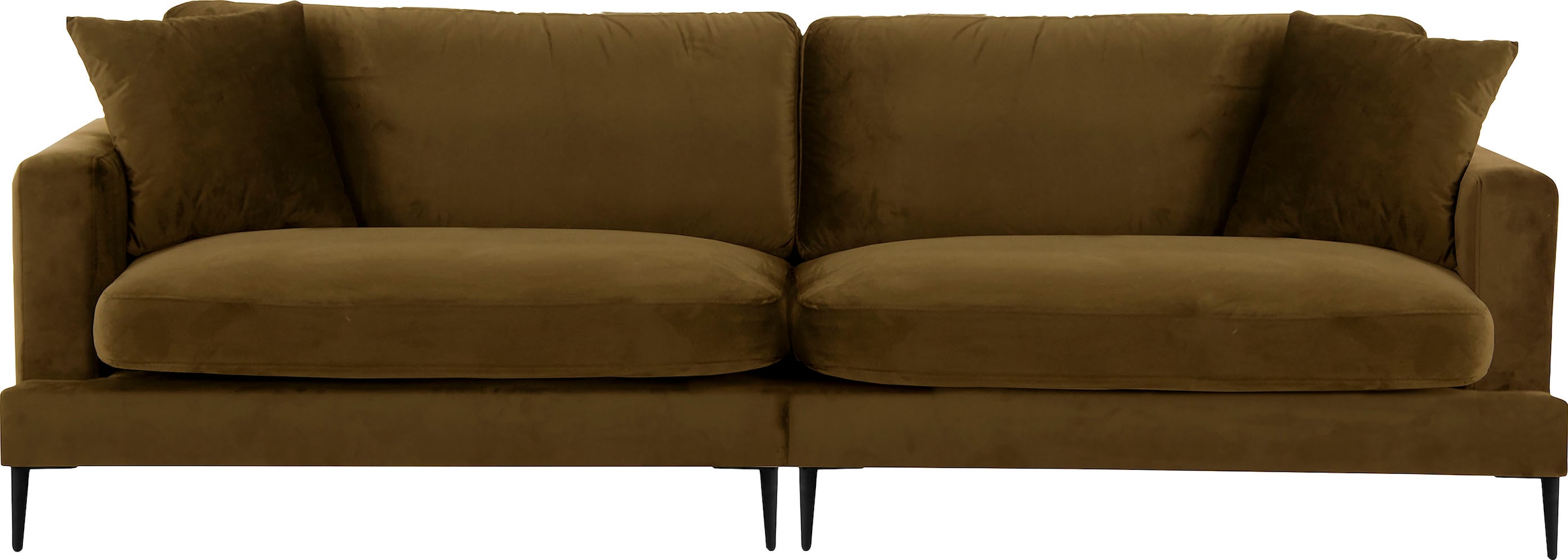 Leonique Big-Sofa »Cozy elegantes Designsofa, Maße B/T/H: 252/97/80 cm«, mit losen Kissen und Metallbeinen