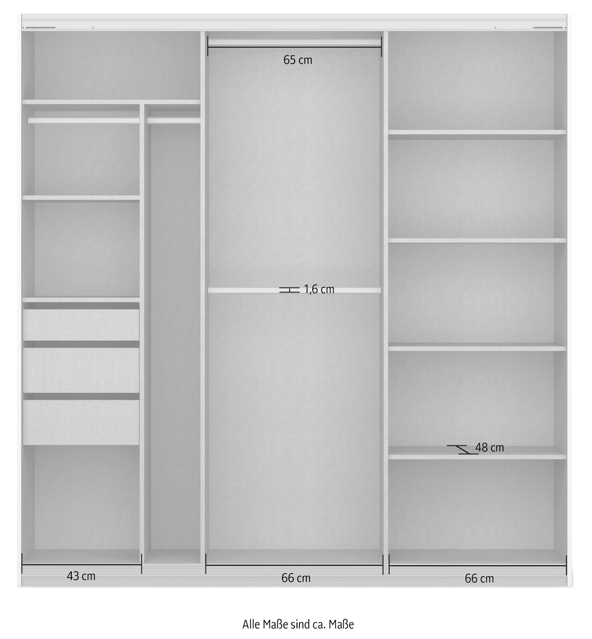 rauch Schwebetürenschrank »Oteli«, inkl. Passepartout optional mit Beleuchtung