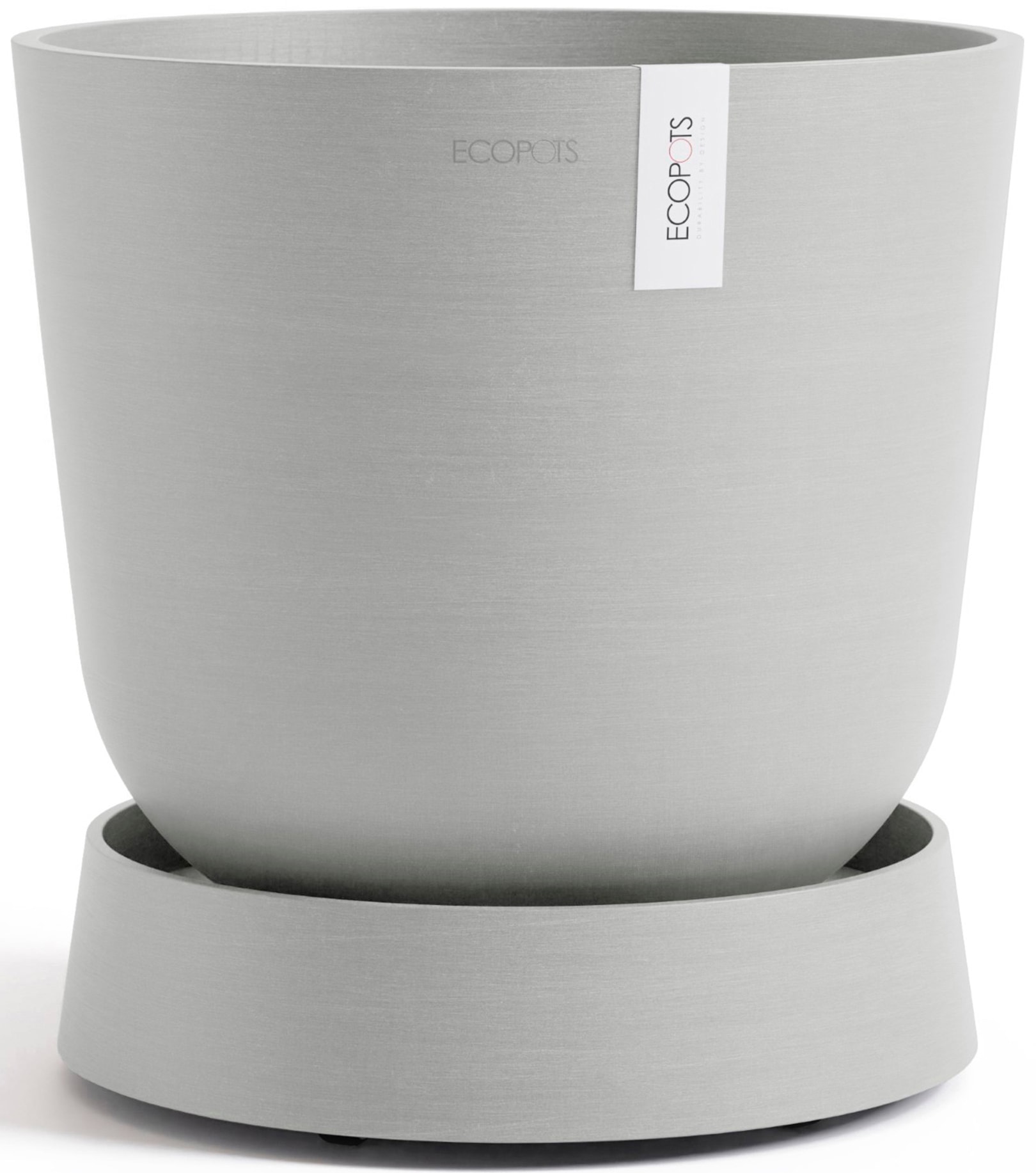 ECOPOTS Topfuntersetzer »mit Rollen Oslo 35 Weißgrau«, für innen und außen: frostsicher, bruchsicher und lichtbeständig