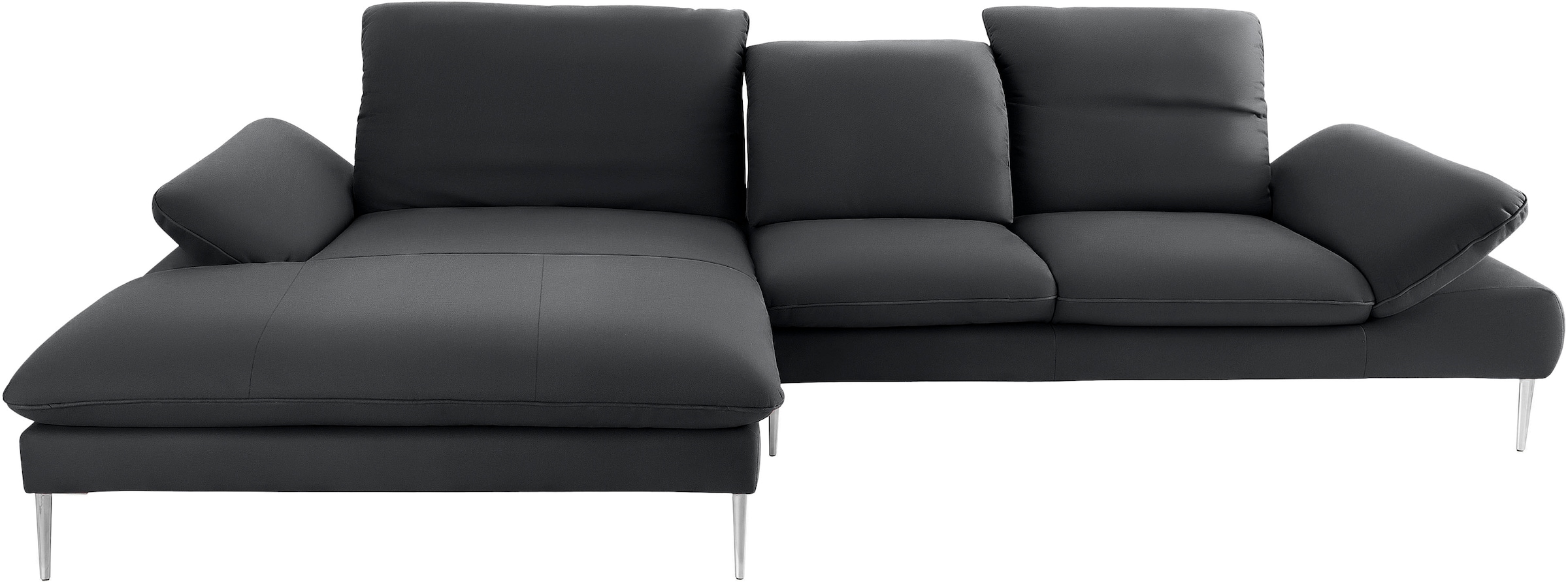 W.SCHILLIG Ecksofa »enjoy&MORE, Designsofa, bequem, zeitlos und elegant, L-Form«, mit Sitztiefenverstellung, Füße Chrom glänzend, Breite 340 cm