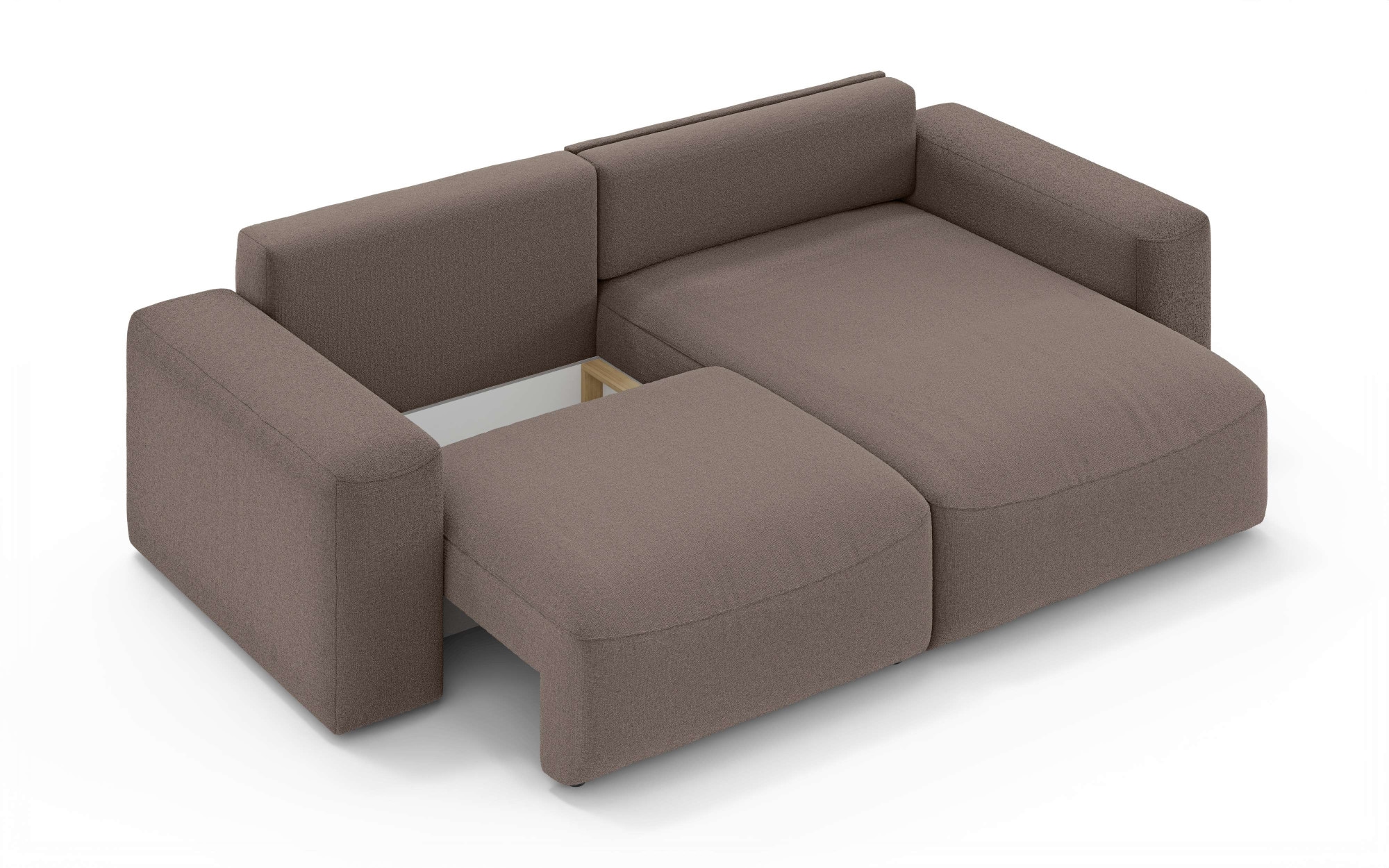 OTTO home Ecksofa »MATTS Schlafsofa mit Bettkasten, Maße B/T/H: 265/159/89 cm«, L-Form mit Recamiere rechts oder links, hoher Sitzkomfort