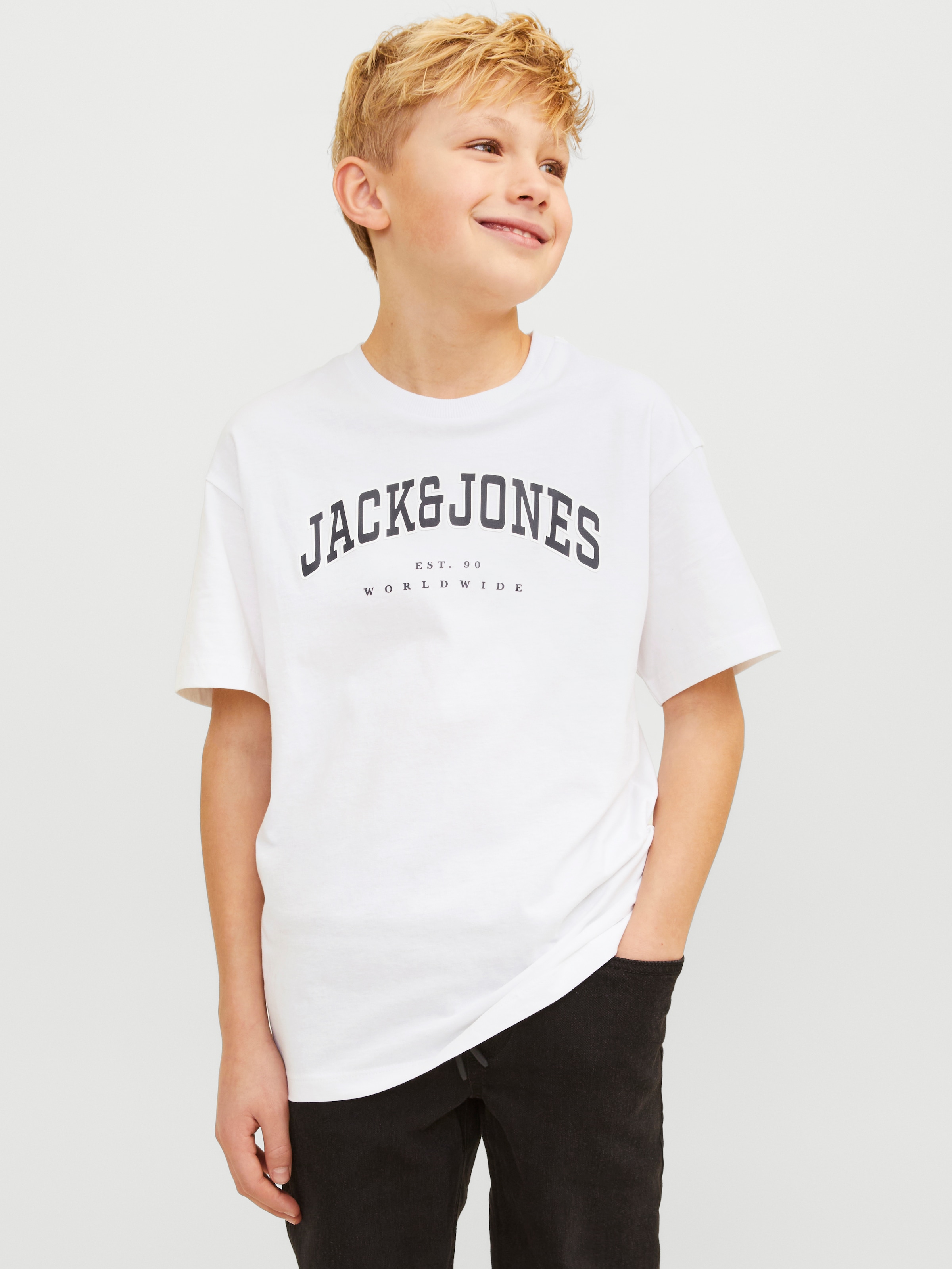 Jack & Jones Junior Rundhalsshirt »JJECALEB VARSITY TEE SS O-NECK NOOS JNR«
