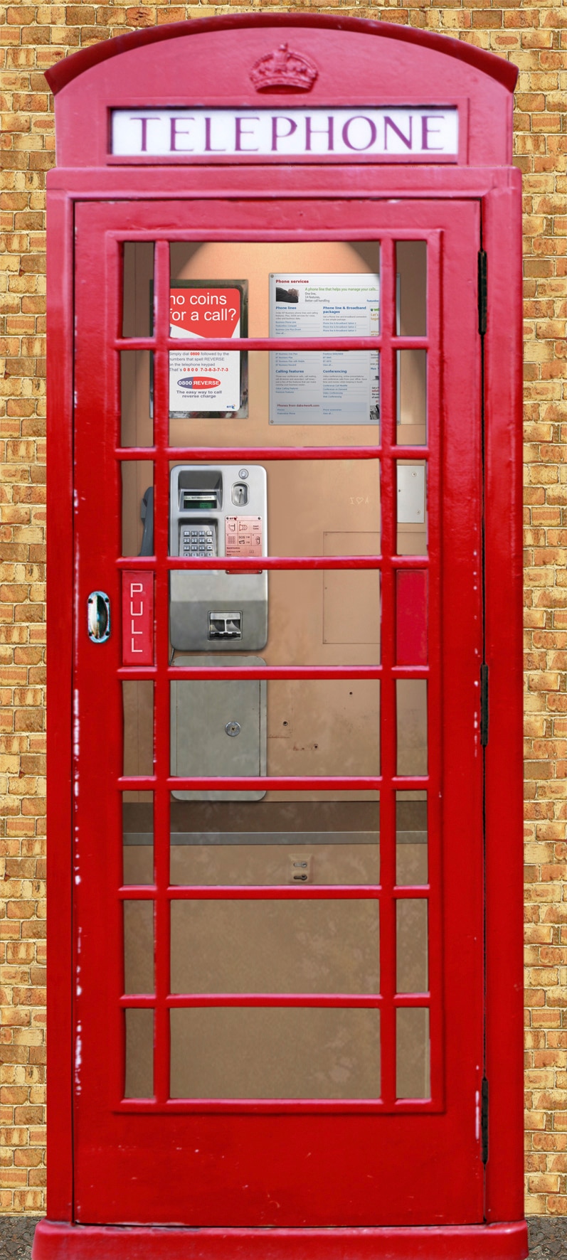 Papermoon Fototapete »Telephone Box - Türtapete«, matt günstig online kaufen