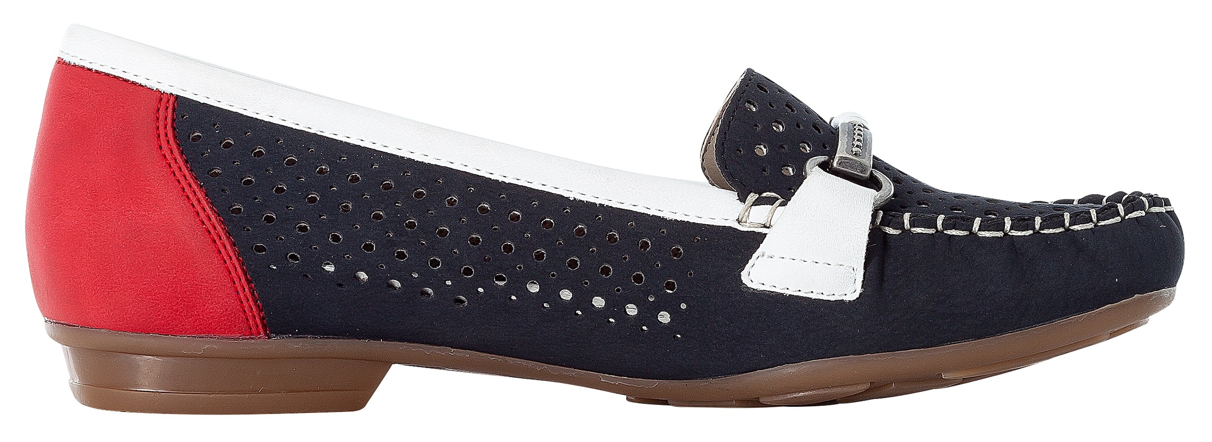 Rieker Mokassin  Slipper, Sommerschuh mit toller Schmuckspange