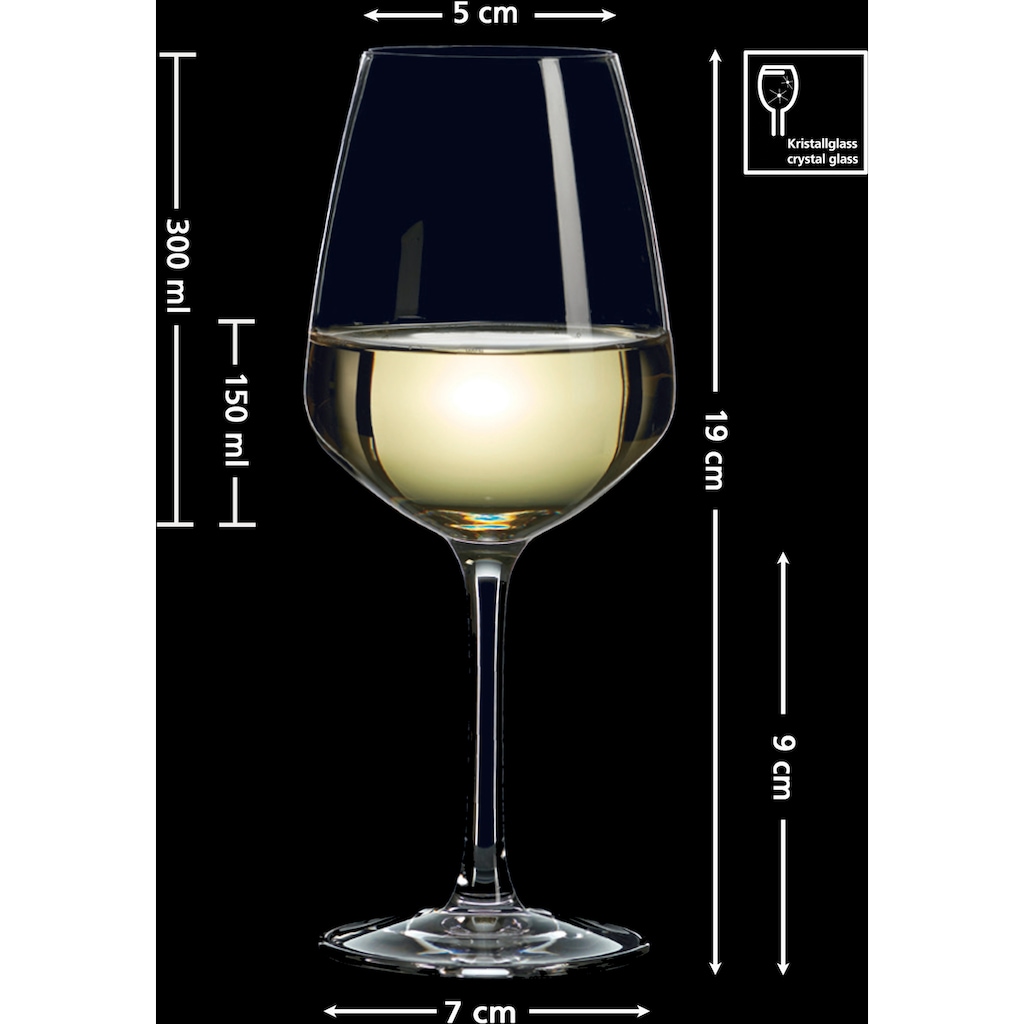Ritzenhoff & Breker Weißweinglas »Mambo«, (Set, 4 tlg., 4 Weissweingläser, je 300 ml), 4-teilig, 300 ml
