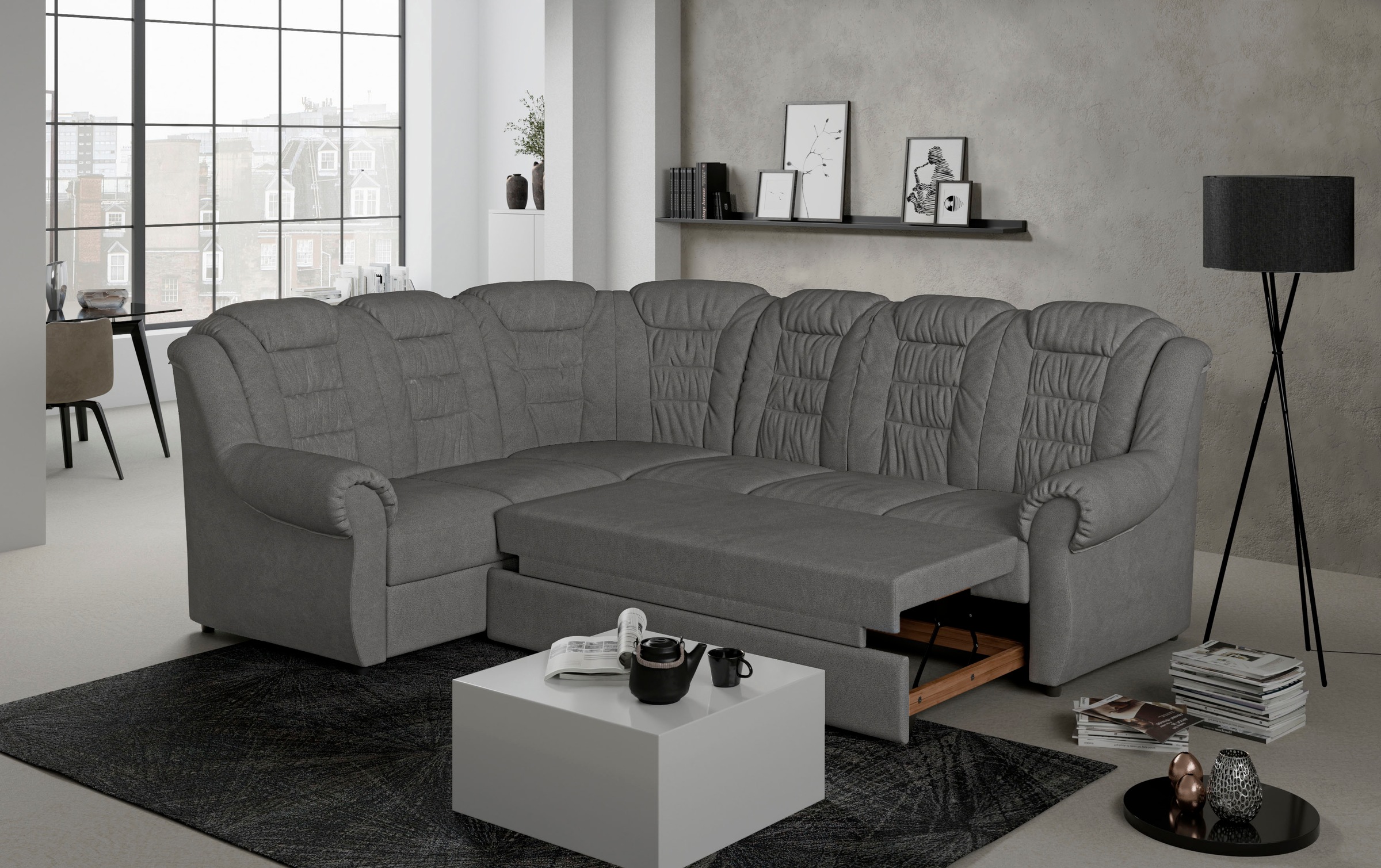 Home affaire Ecksofa »Boston L-Form«, mit hoher Rückenlehne, wahlweise mit günstig online kaufen