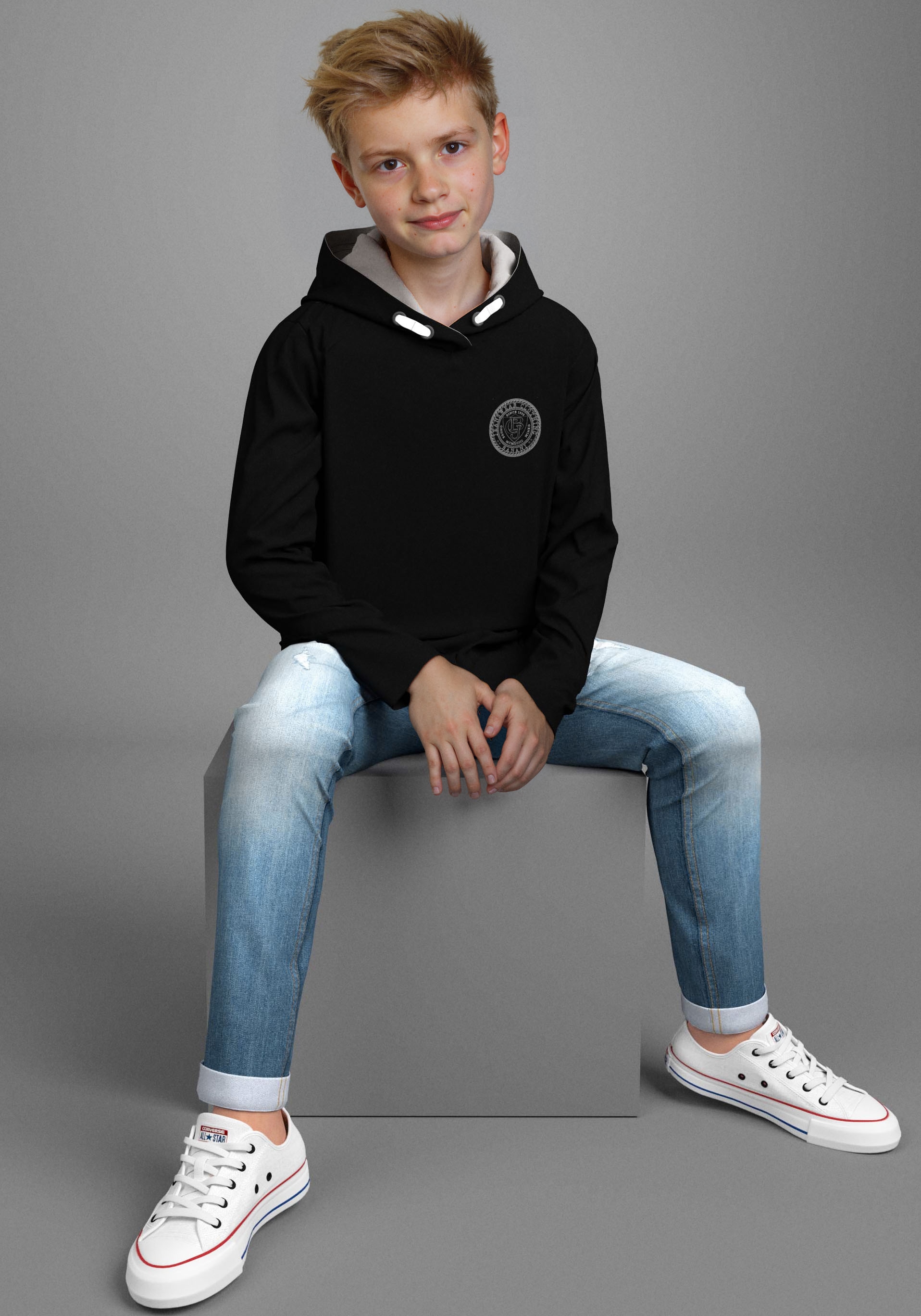 Bruno Banani Kapuzenshirt »Shirt mit RÜCKENPRINT«, NEU! BRUNO BANANI für TEENS. Cooles Logoshirt
