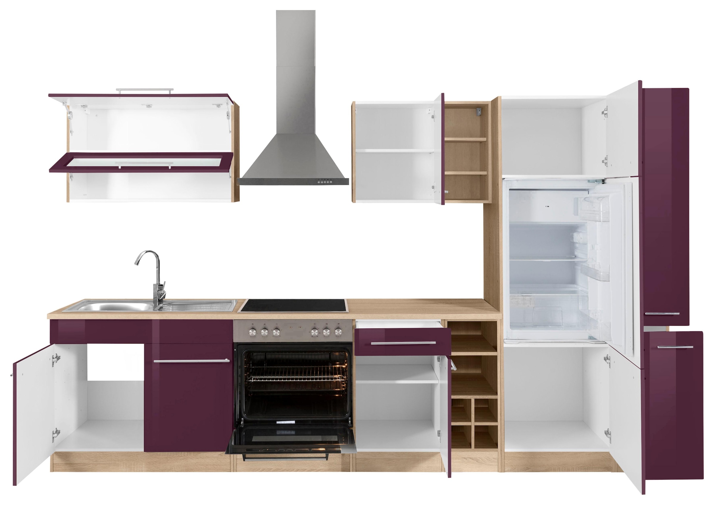 KOCHSTATION Küchenzeile »KS-Eton«, ohne E-Geräte, Breite 330 cm