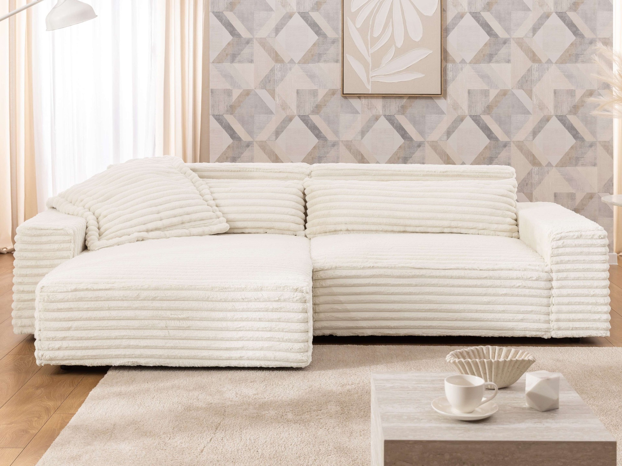 OTTO home Ecksofa »KINLEE Design-Sofa mit Recamiere rechts/links, Maße B/T/ günstig online kaufen