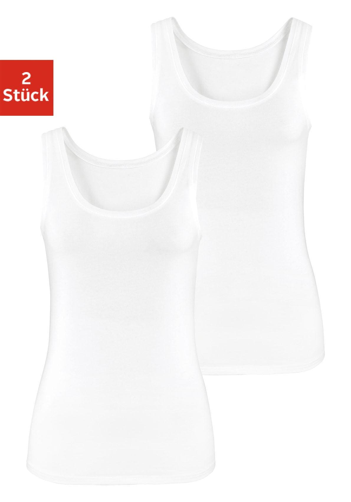 Vivance Tanktop »aus elastischer Baumwoll-Qualität« 2er-Pack, 